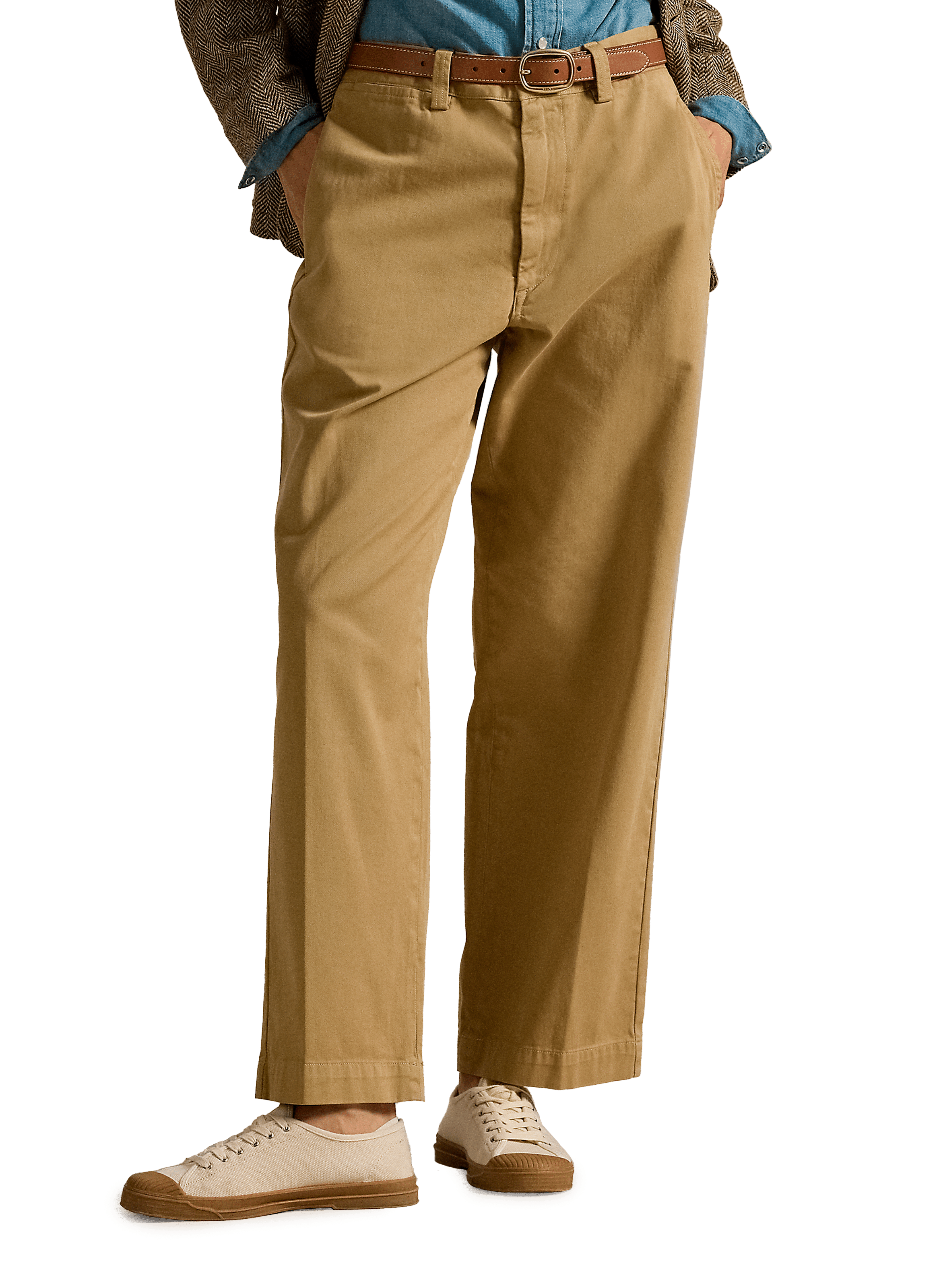 POLO RALPH LAUREN Pantalon droit en coton  Kaki