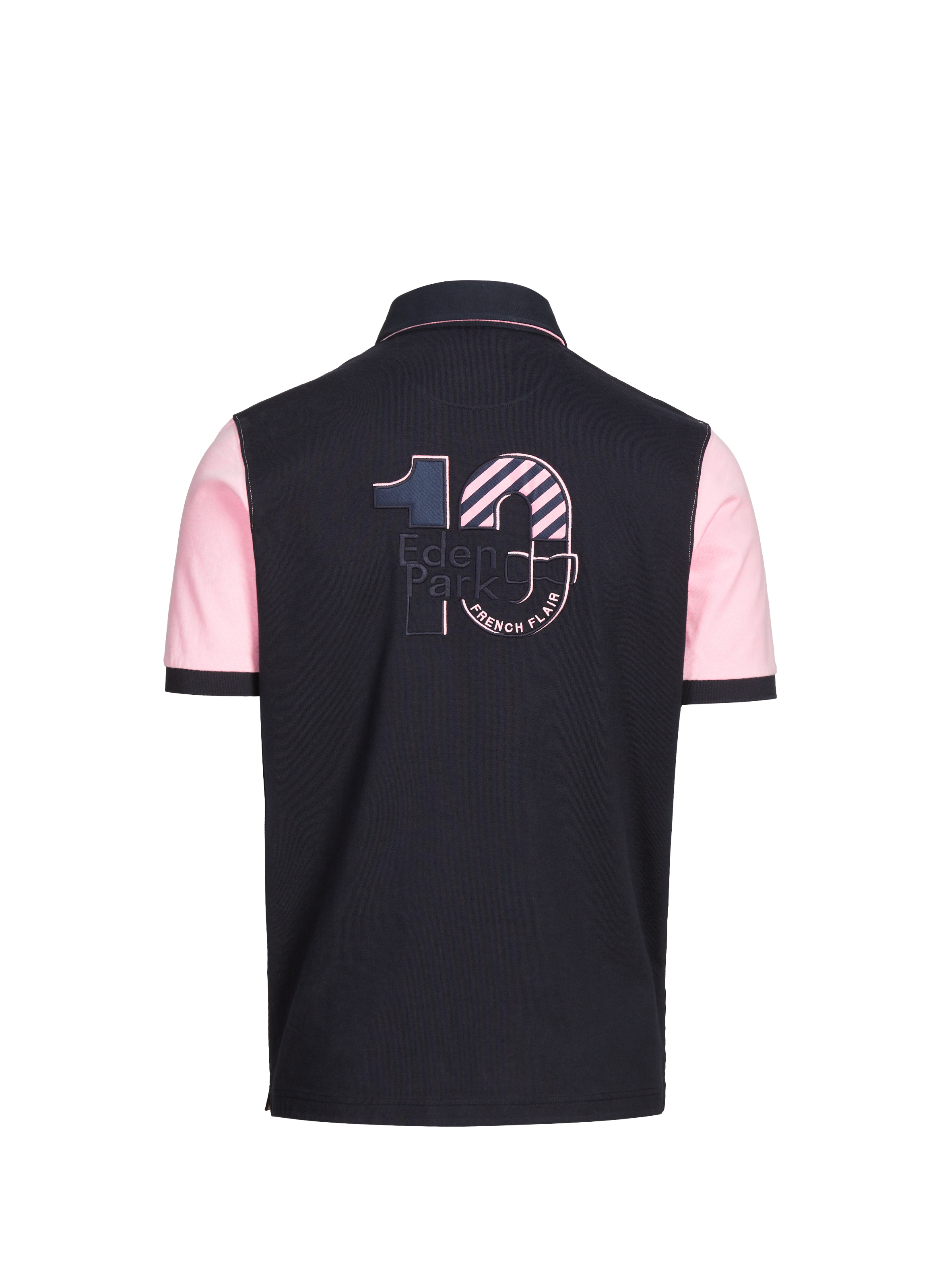 Short-sleeved embroidered cotton polo EDEN PARK Blue