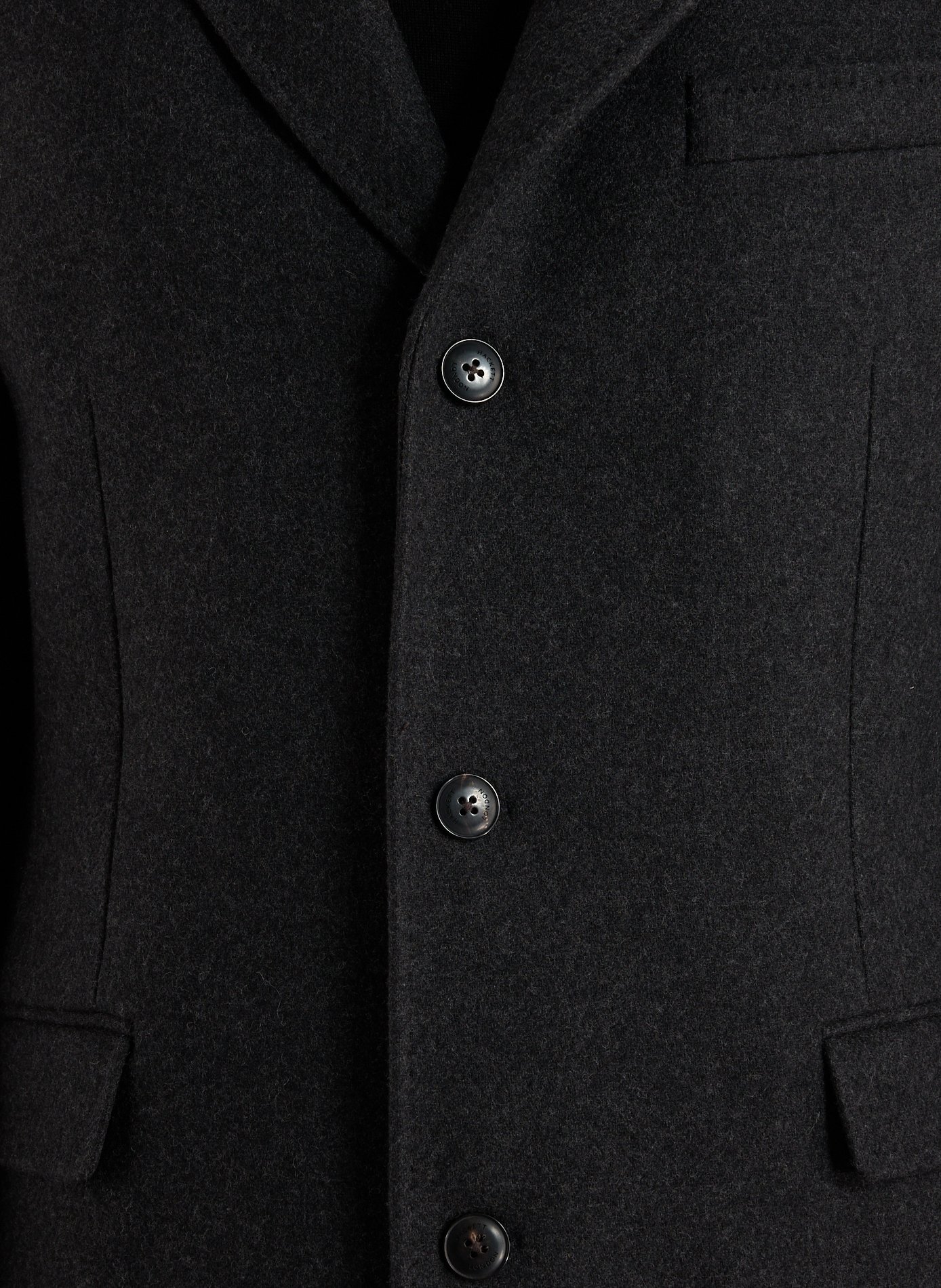 Double-faced wool and cashmere blend straight coat HACKETT Grey