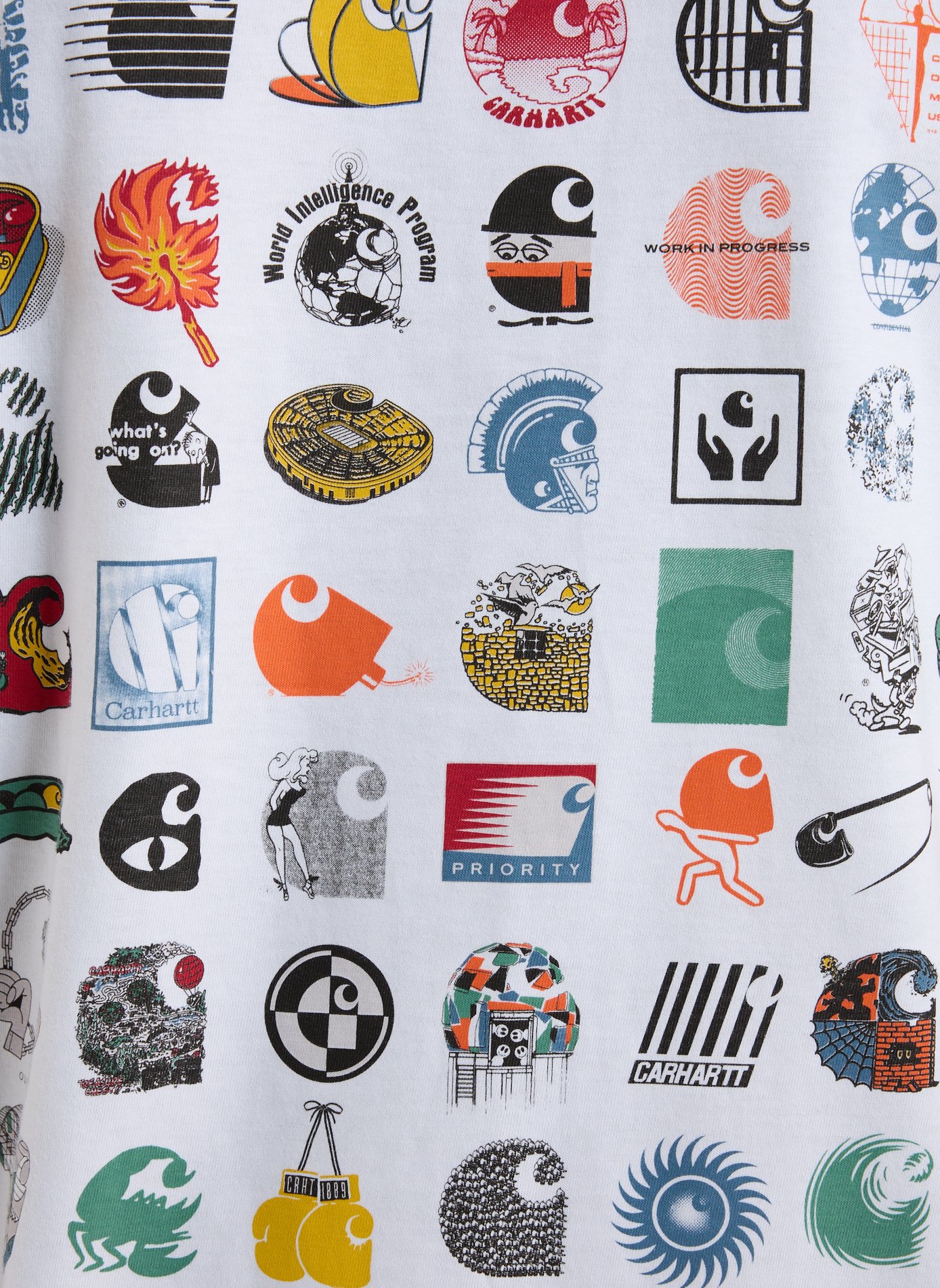 Round neck cotton printed T-shirt CARHARTT WIP White