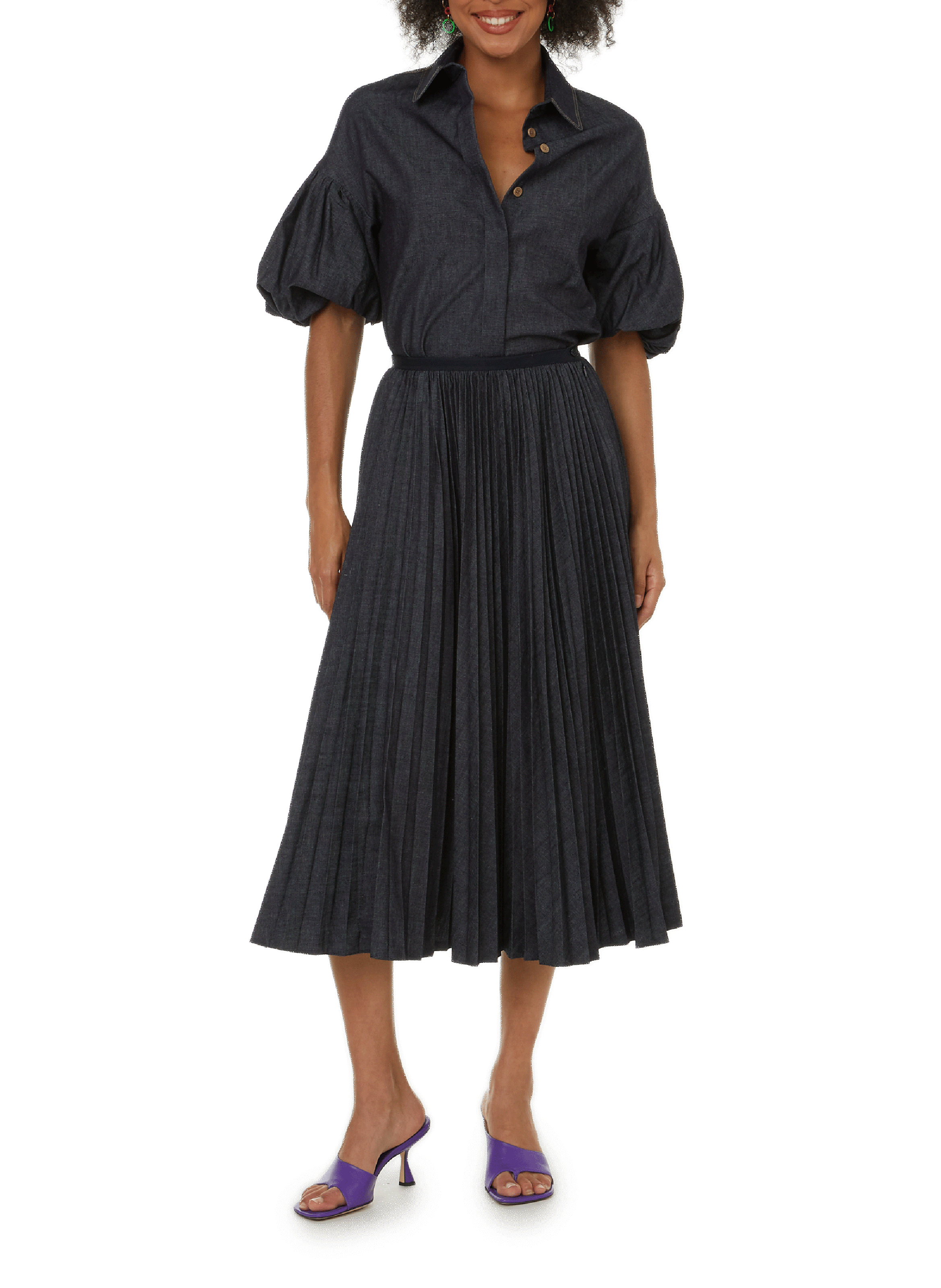 Silver earrings EYE M - ILEANA MAKRI Multicolour