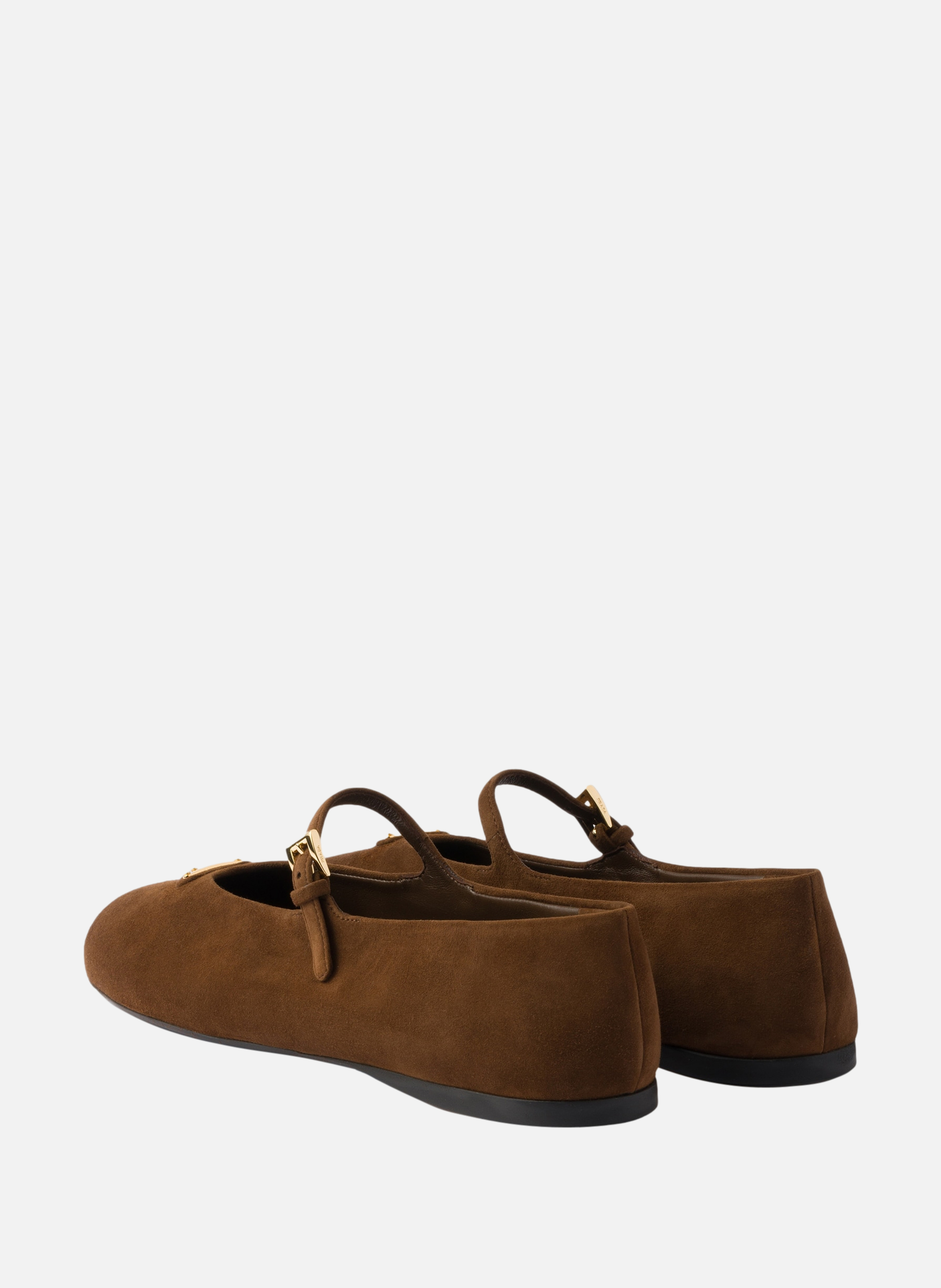 Ballerines en veau velours PRADA Marron