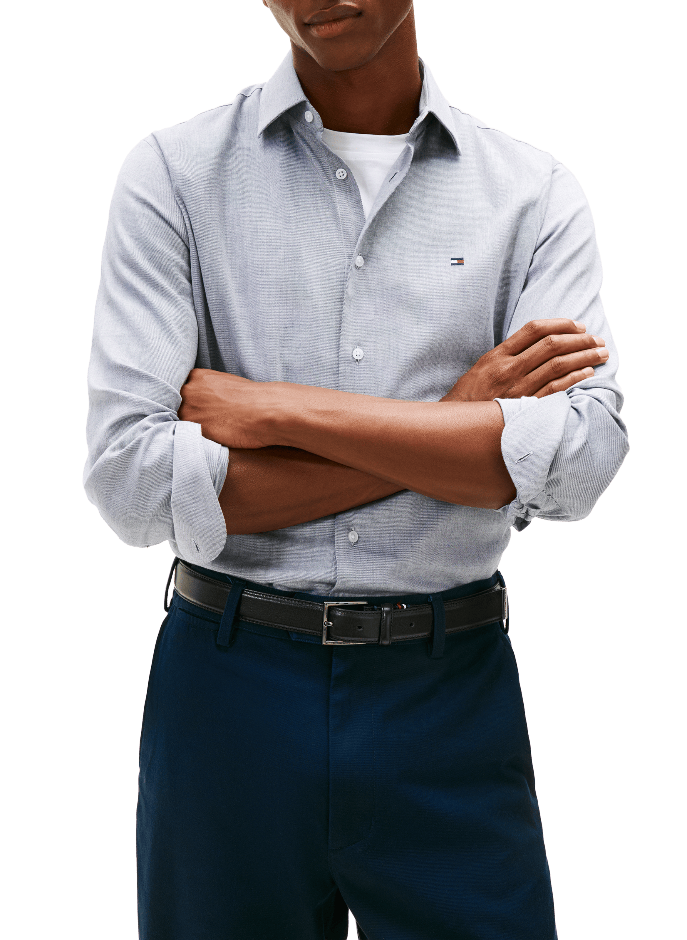 Chemise à manches longues en coton TOMMY HILFIGER Bleu