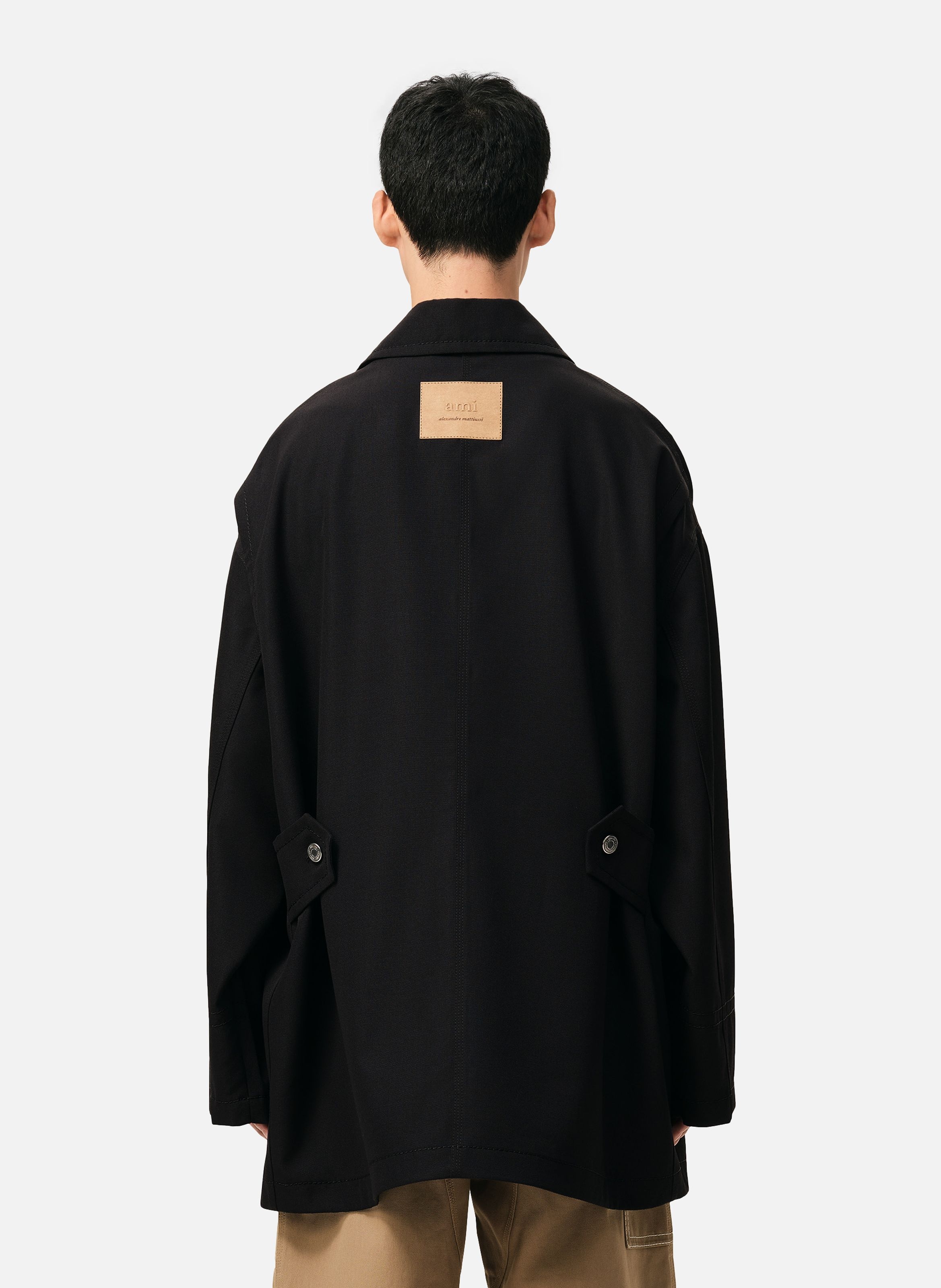 Veste worker unisexe en laine vierge AMI PARIS Noir