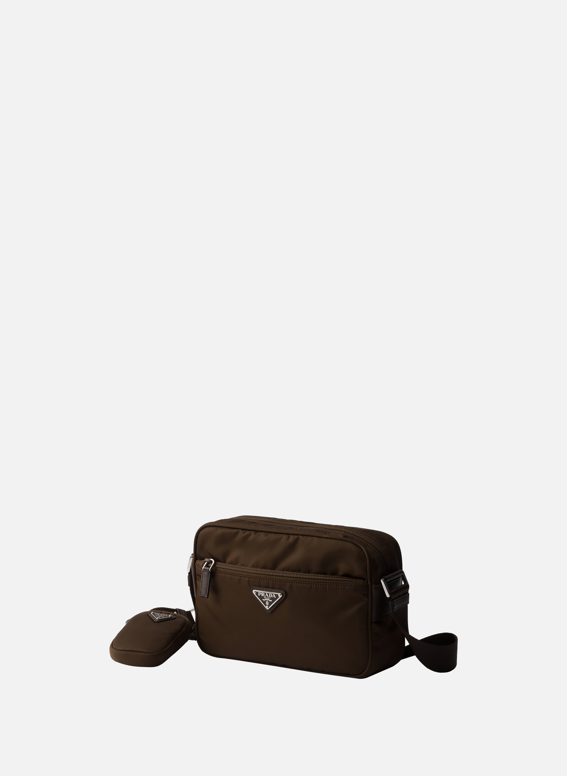 Sac porté épaule en re-nylon PRADA Marron