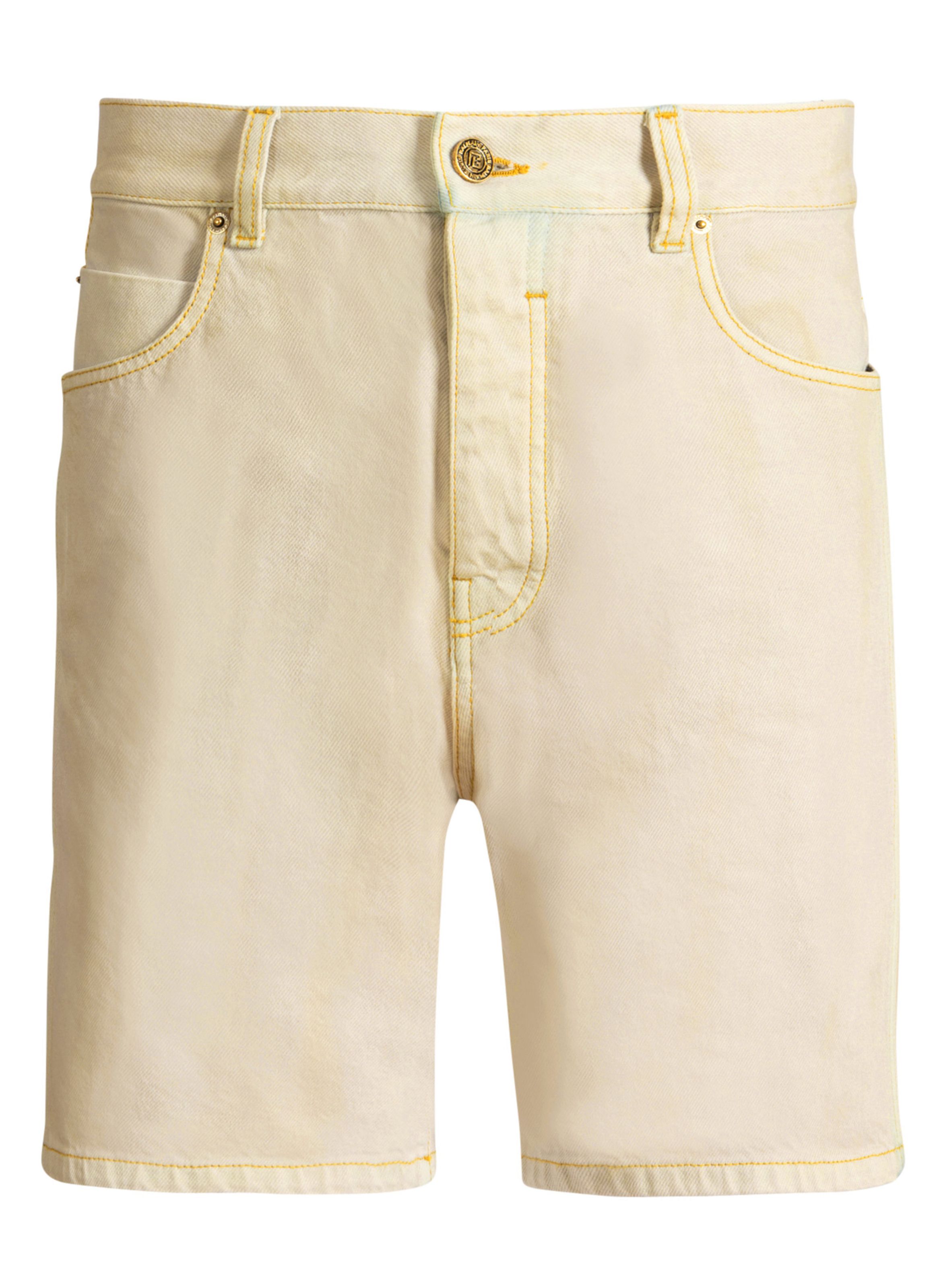 Bermuda en denim délavé BALMAIN Beige