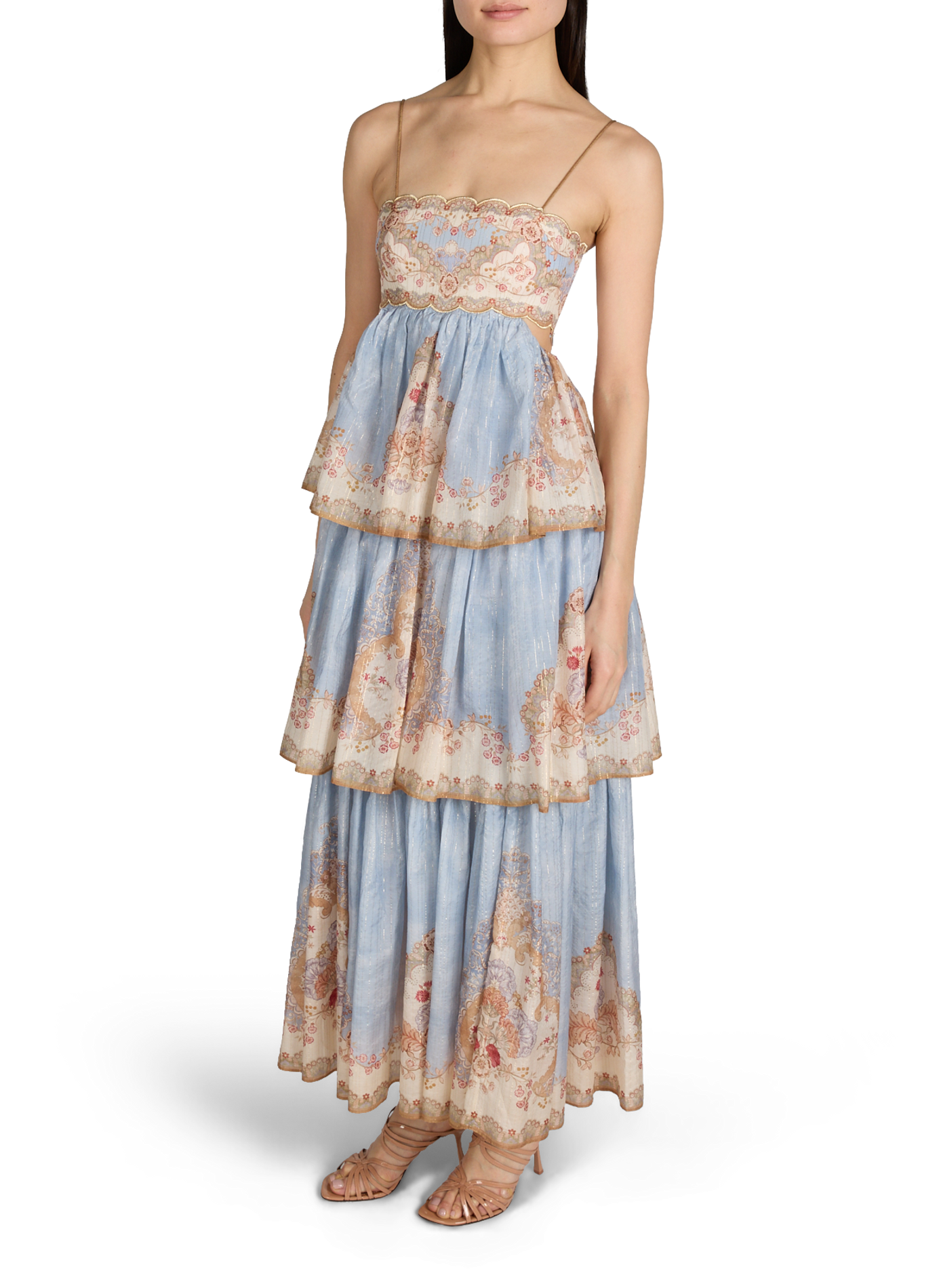 Robe bustier en coton et soie mélangés ZIMMERMANN Multicolore