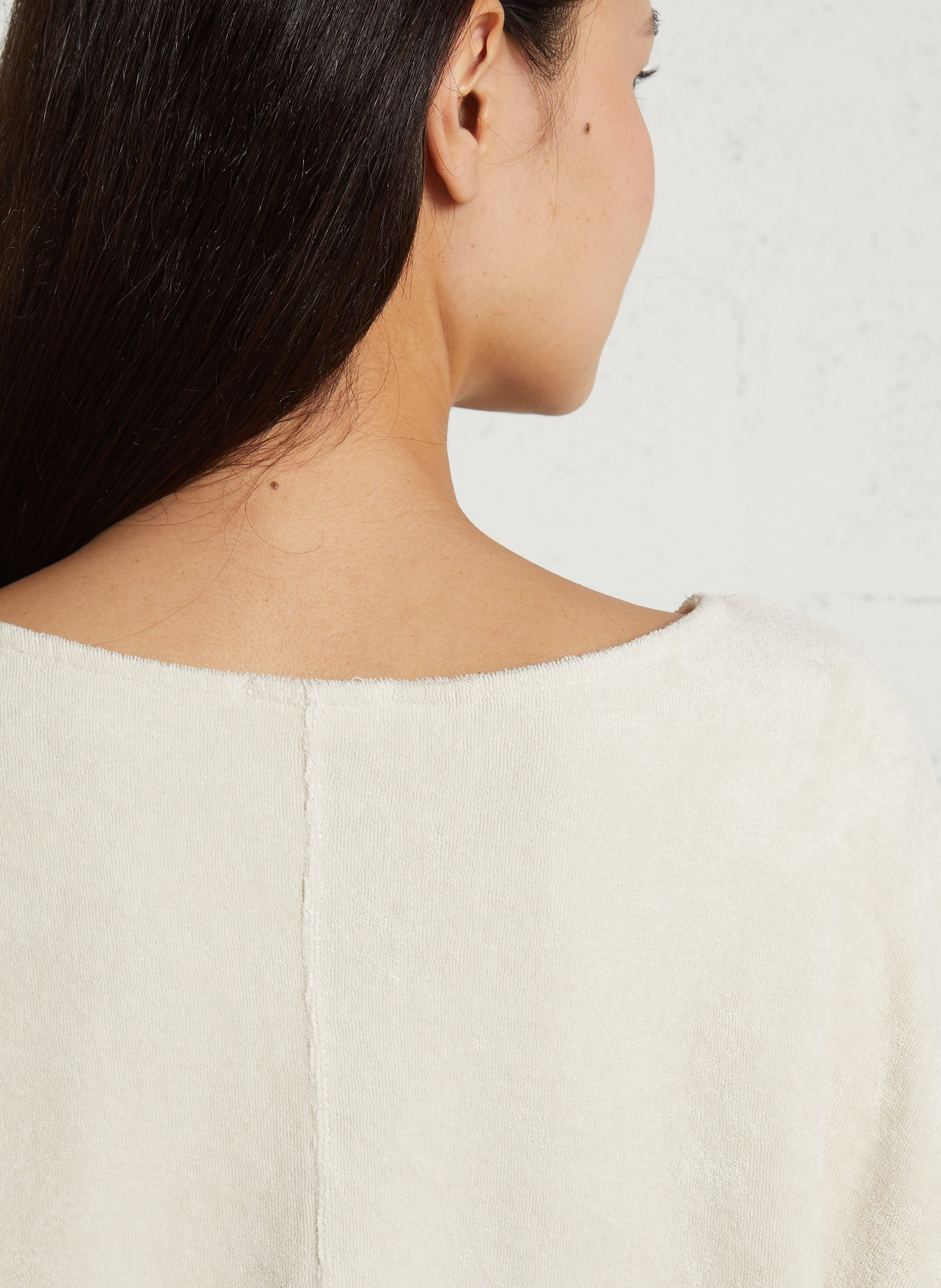 Pull oversize col bateau en coton et coton recyclé fuxow AMERICAN VINTAGE Beige