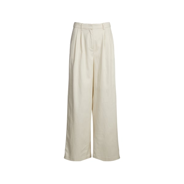 Pantalon large en coton et lin mélangé Pantalon large en coton et lin mélangé