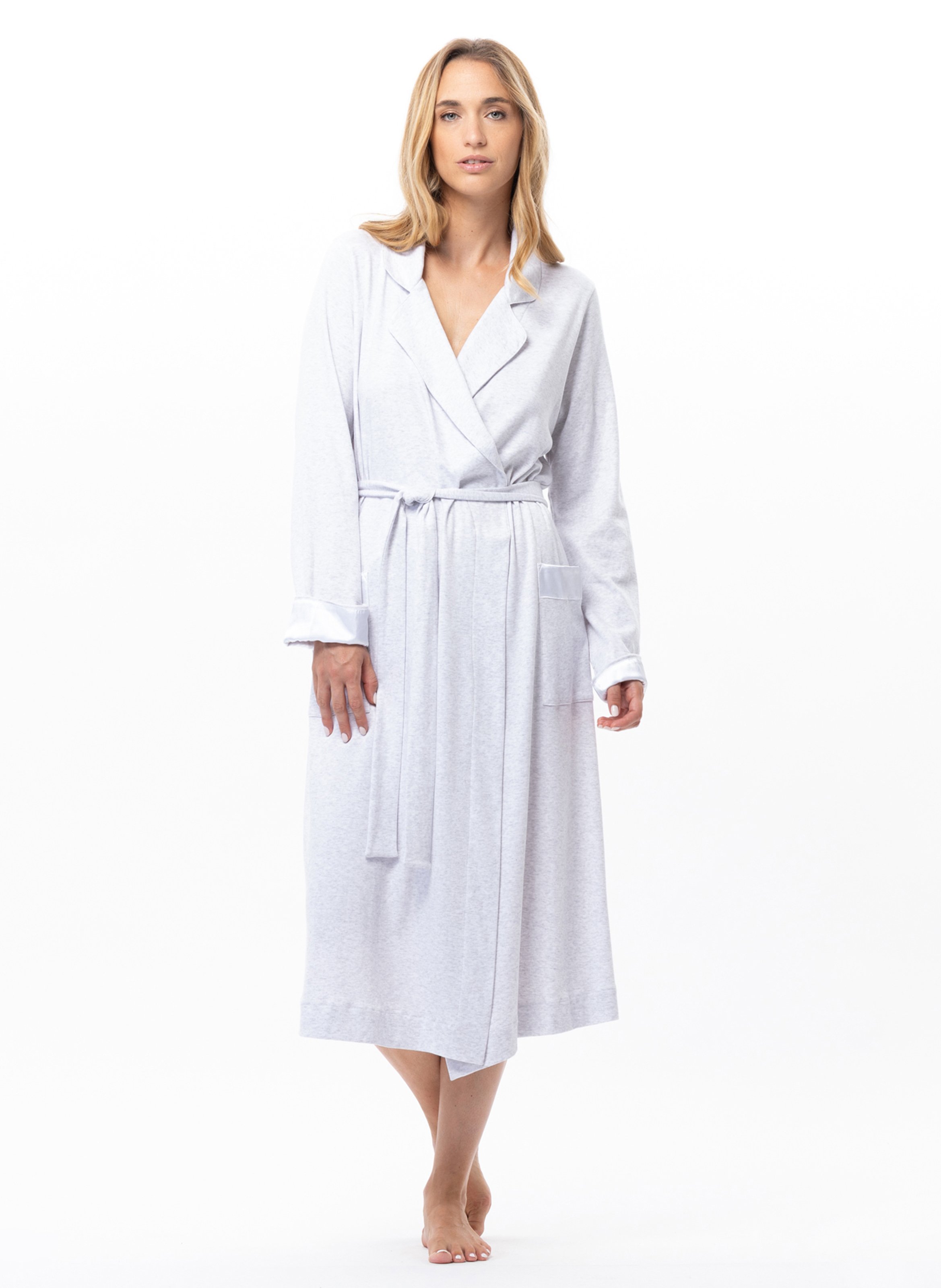 Peignoir long en coton  mily 260 LE CHAT Gris