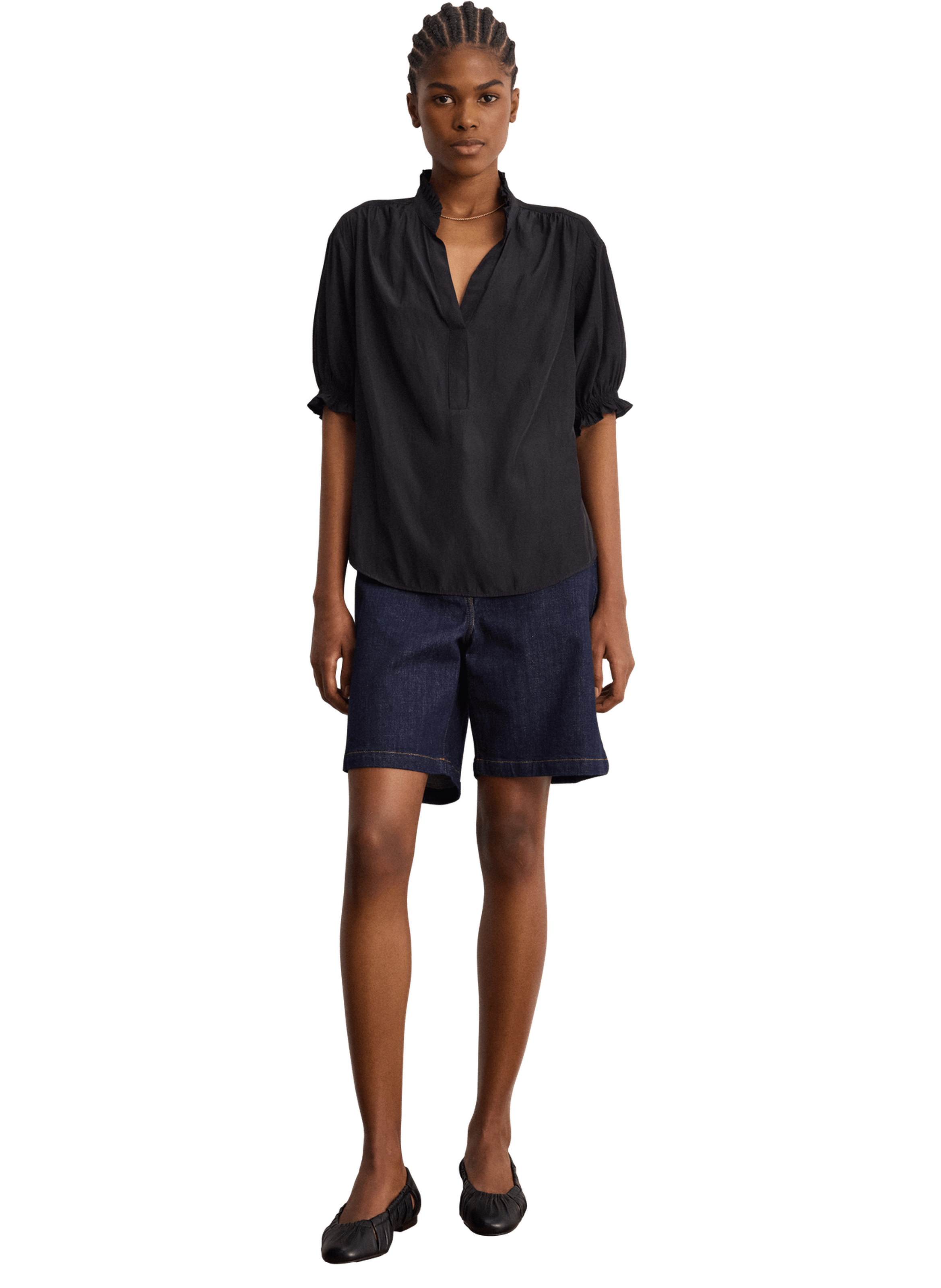 Blouse fluide à volants - coraline PABLO Noir