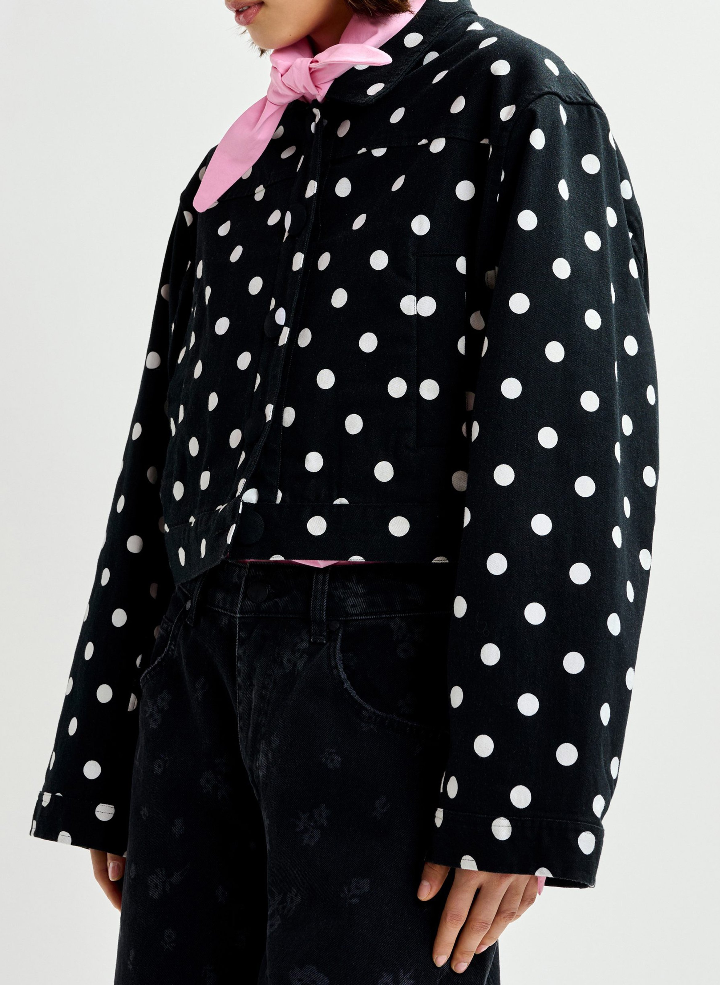 Veste droite col classique en coton imprimé jaborosa ESSENTIEL ANTWERP Blanc