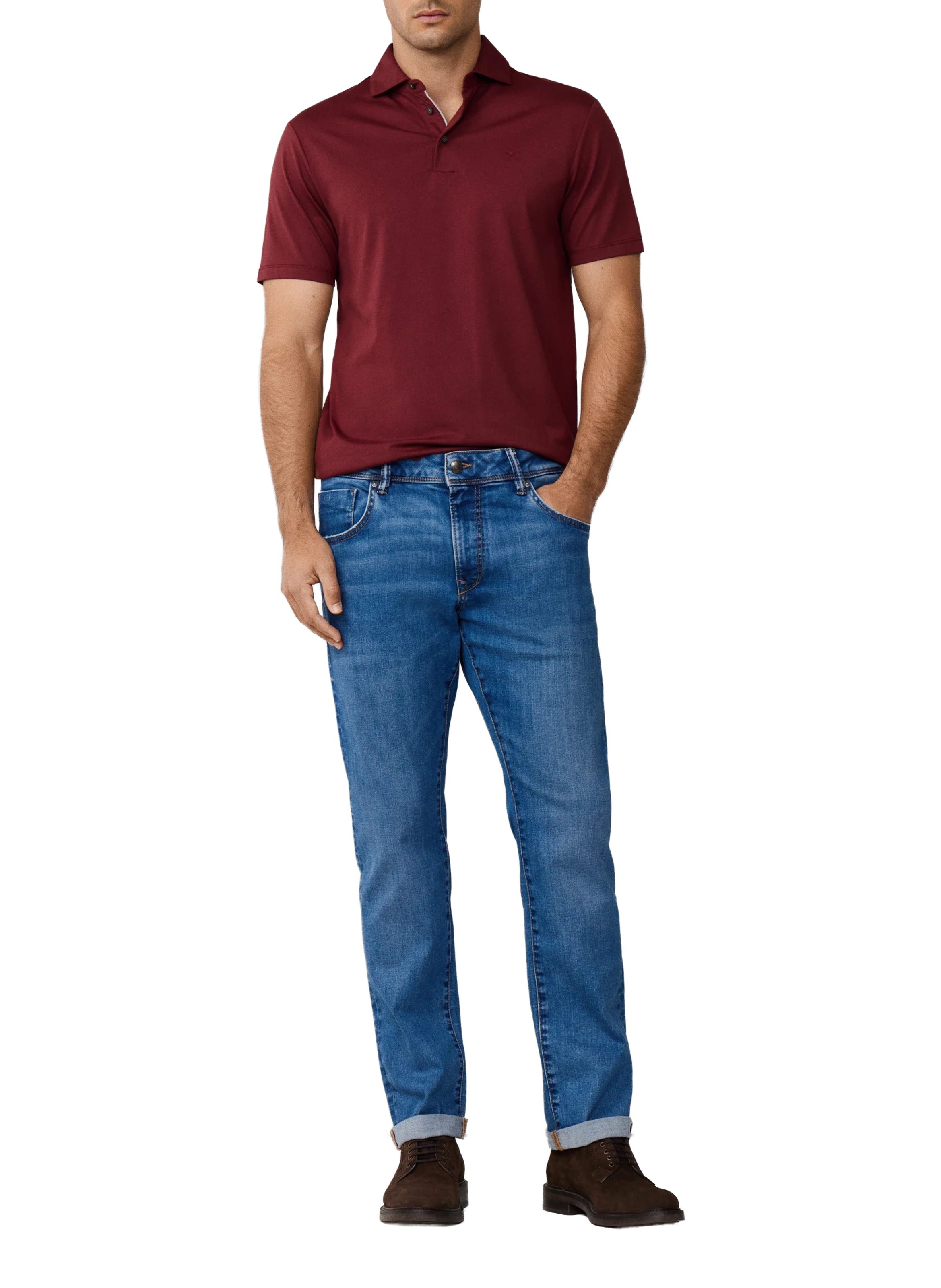 Slim fit washed denim jeans in blended cotton HACKETT Blue