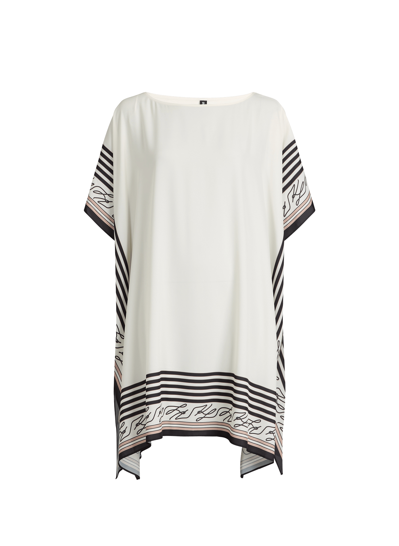 Tunique de plage carrée imprimée KARL LAGERFELD Blanc