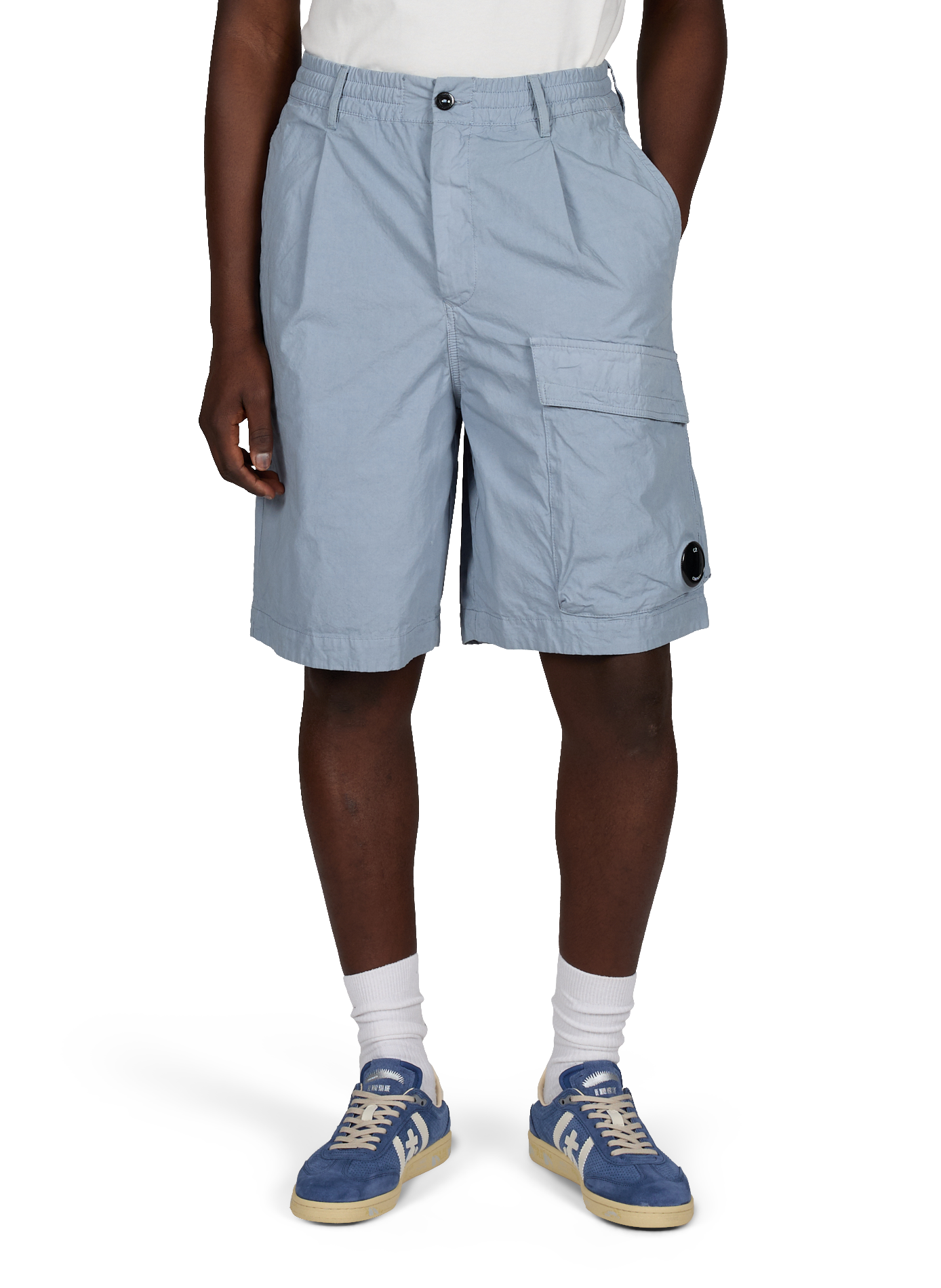 Straight cotton shorts CP COMPANY Blue