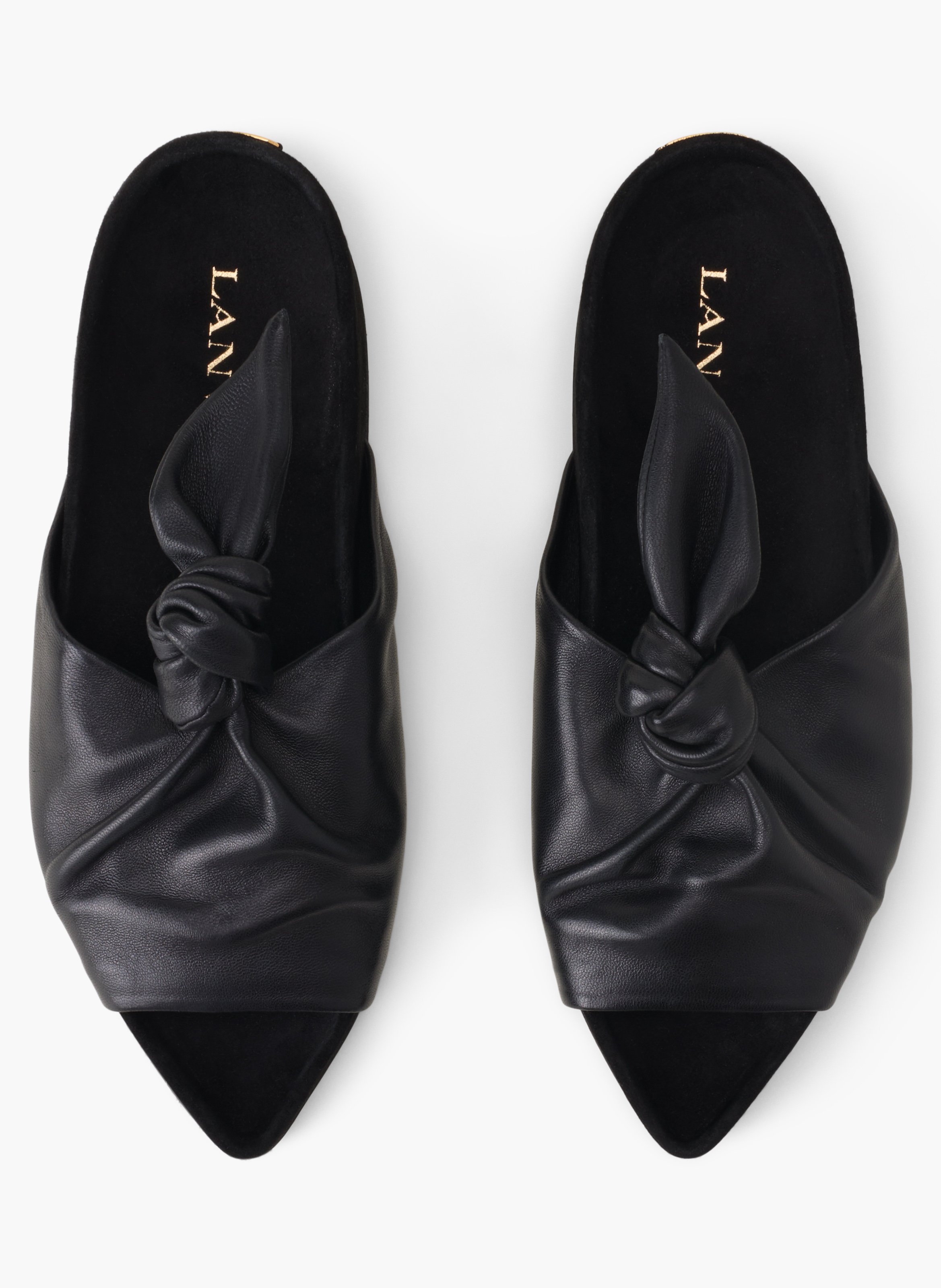 Mule plate cocoon en cuir LANVIN Noir