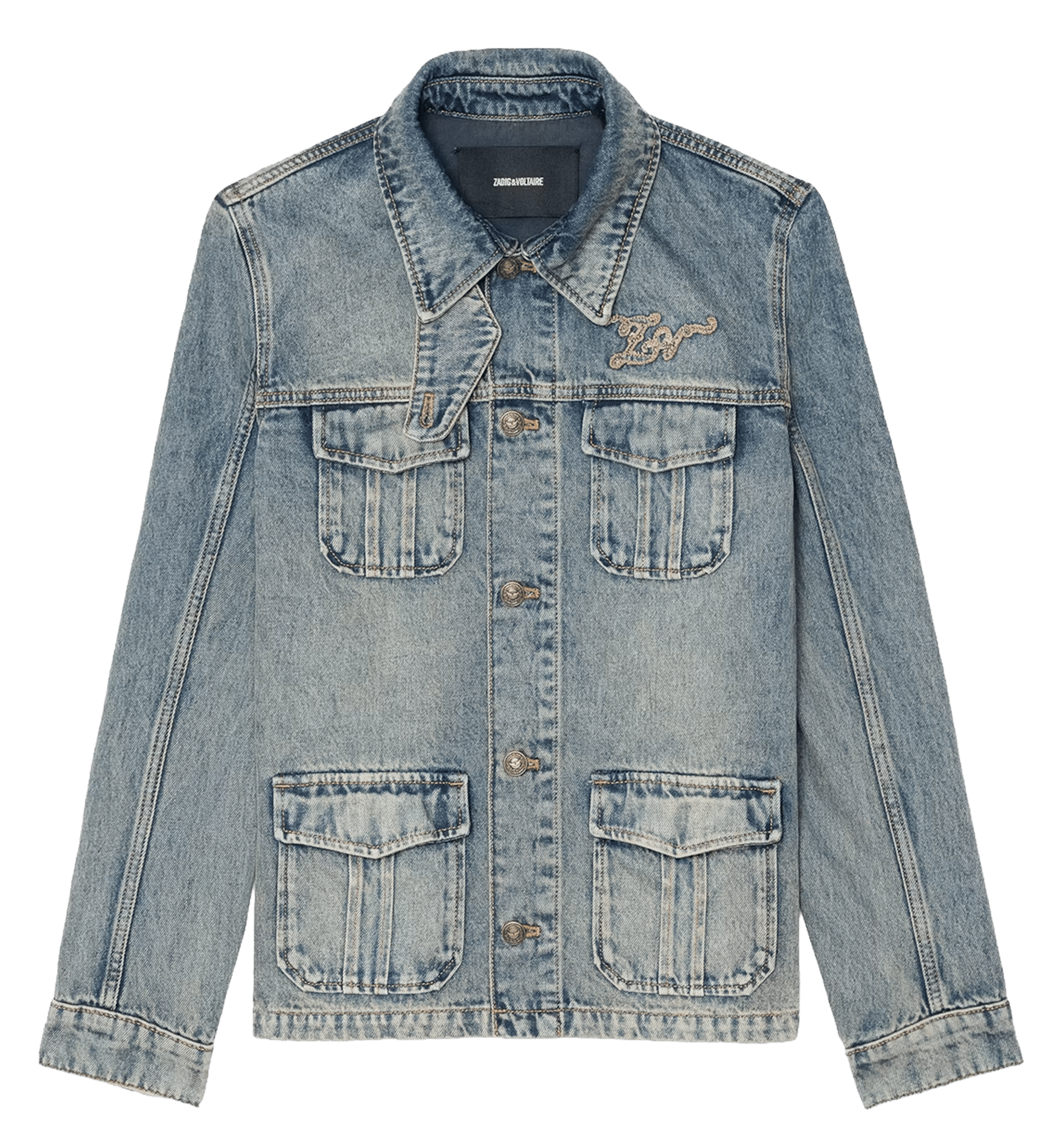 Veste droite col classique en coton lienna ZADIG&VOLTAIRE Bleu