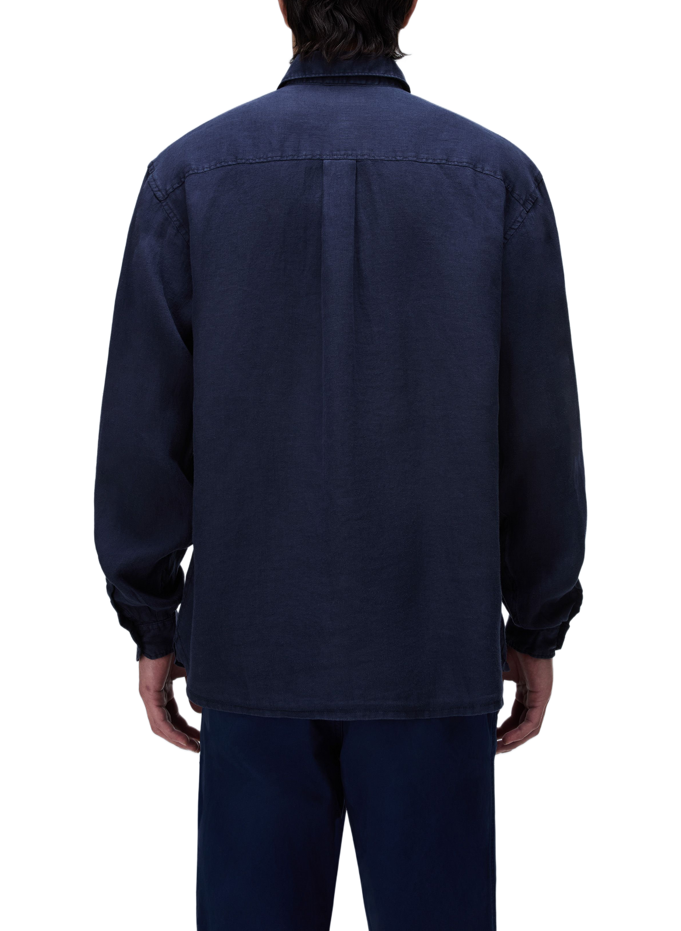 Chemise droite à manches longues en lin NAPAPIJRI Bleu