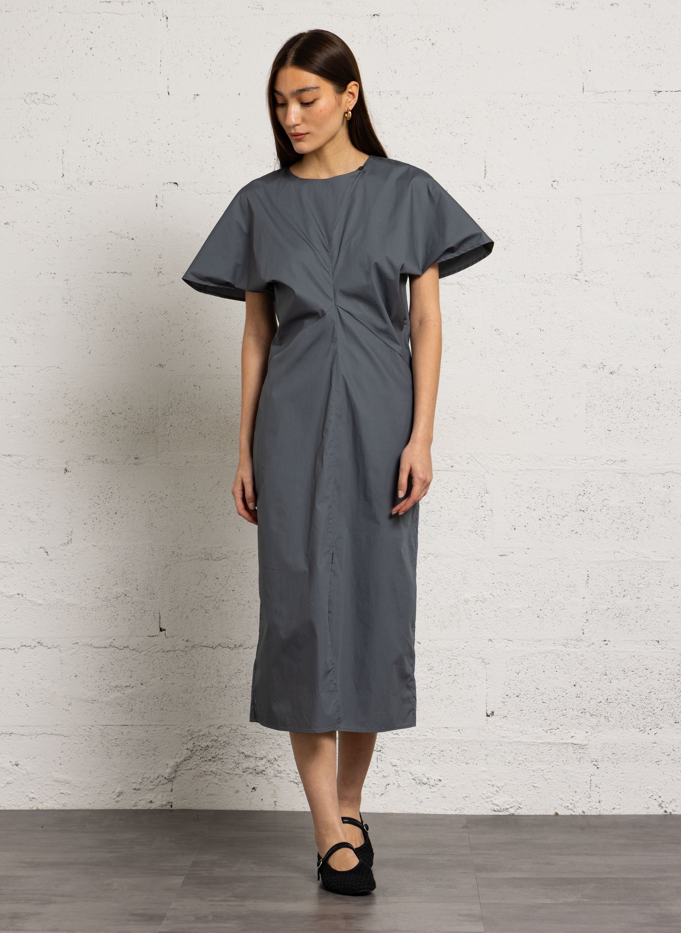 Robe longue ajustée en coton ella SOEUR Gris