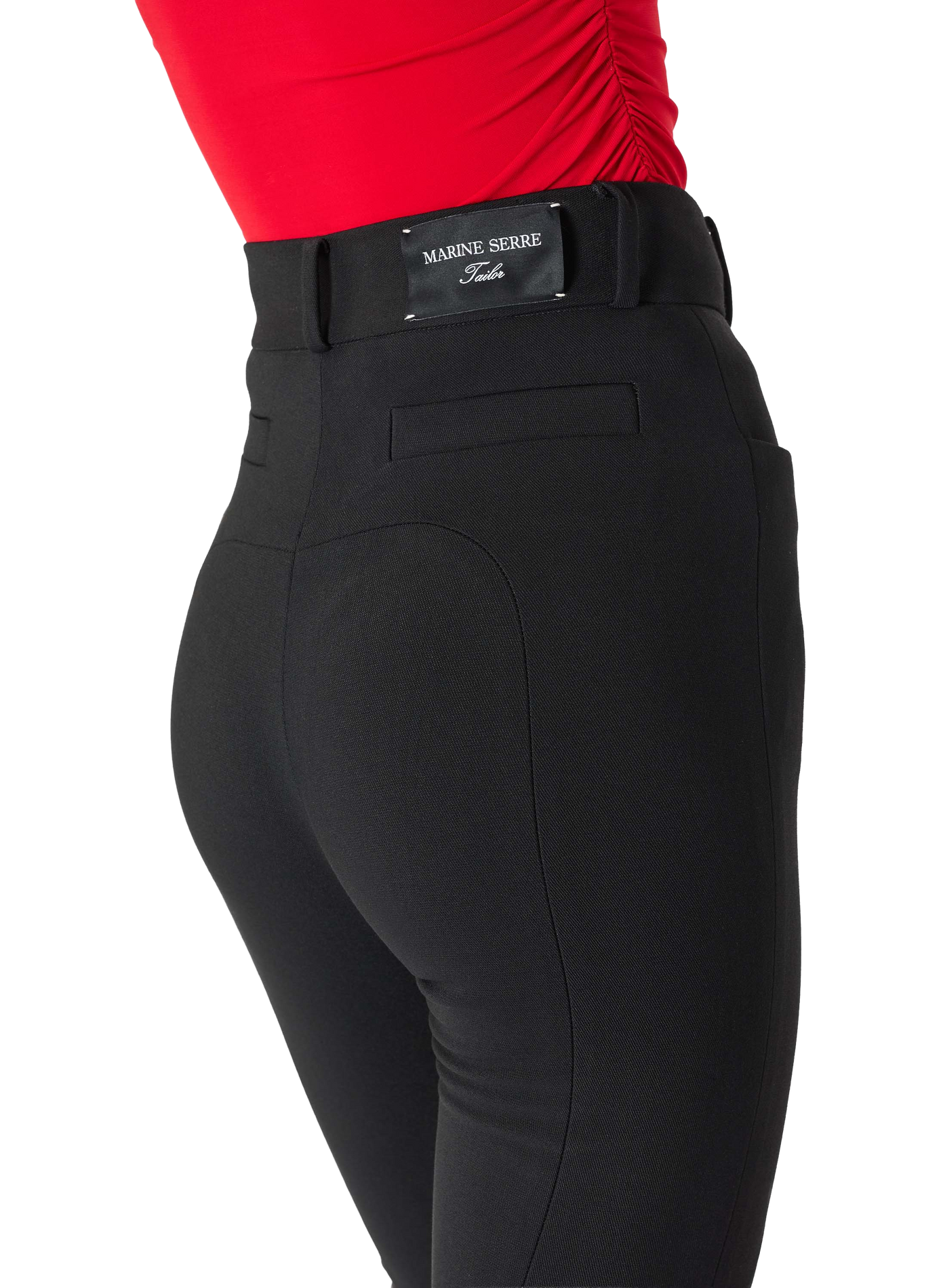 Pantalon tailleur slim flim aux lignes sculpturales MARINE SERRE Noir
