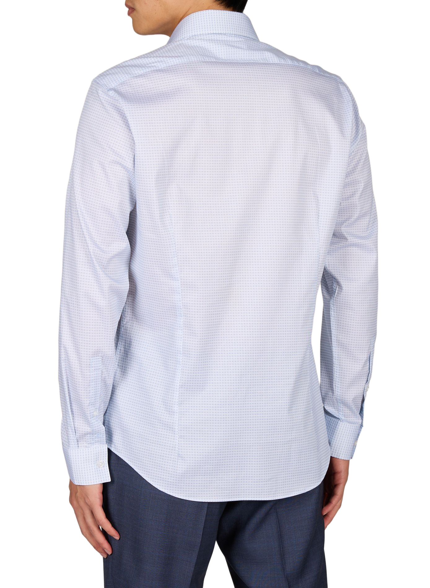 Shirt with pattern and long sleeves in blended cotton CALVIN KLEIN Blue
