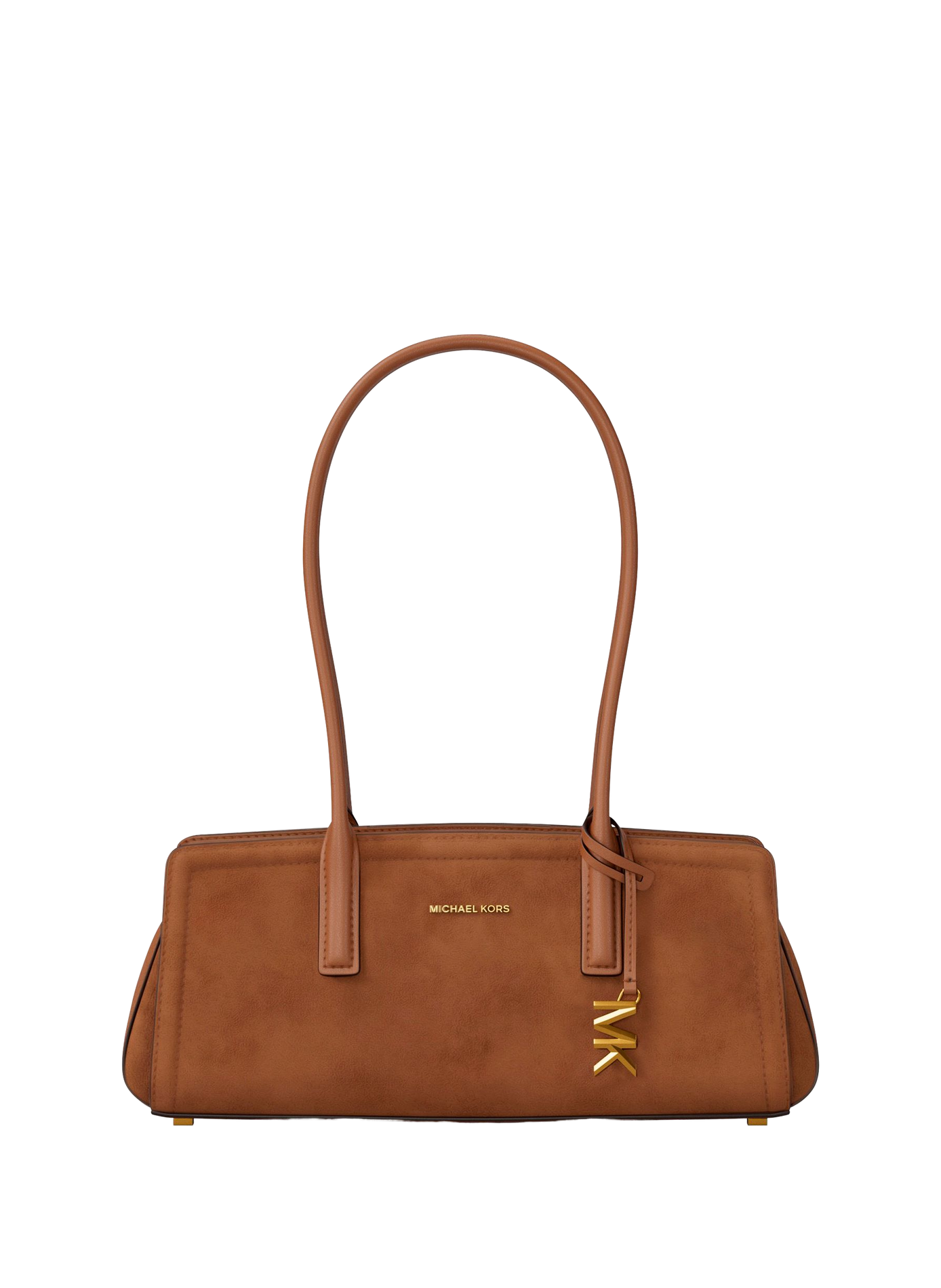Laila leather handbag with metallic logo MICHAEL KORS Brown