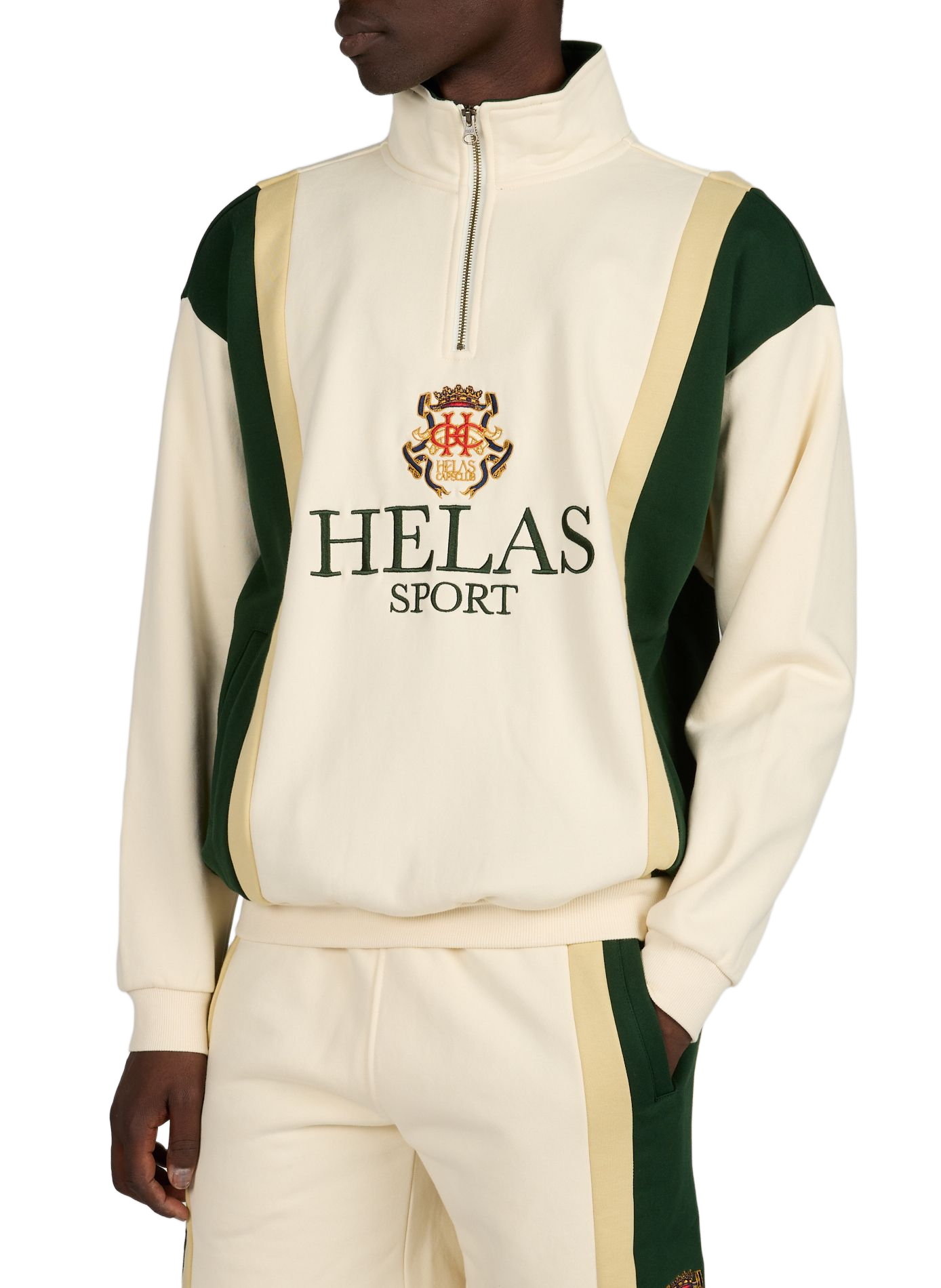 Embroidered sweatshirt in blended cotton HELAS CAPS Beige