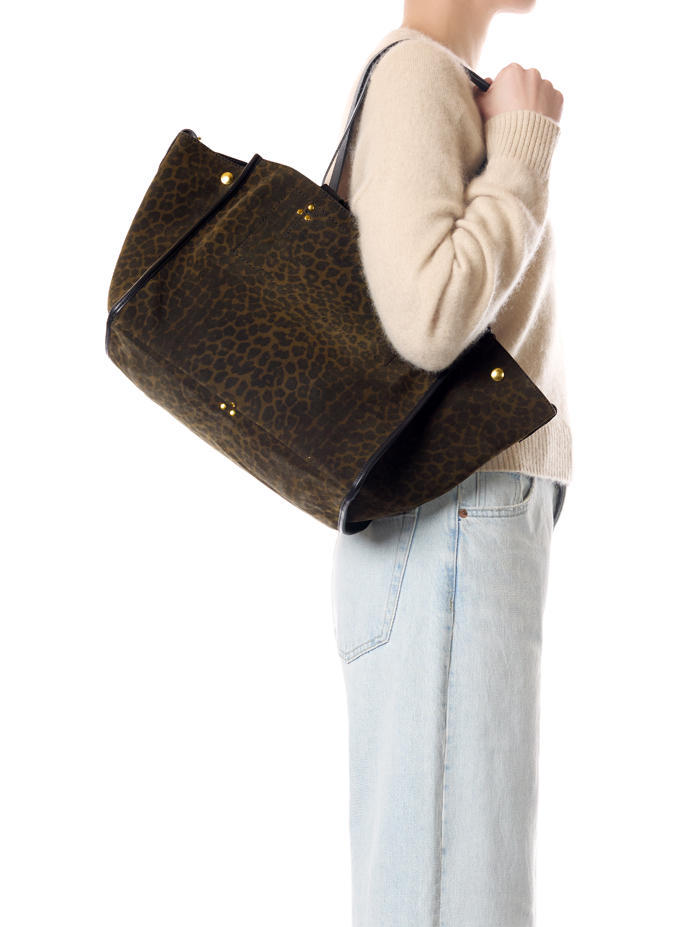 Sac cabas Leon M en cuir JÉRÔME DREYFUSS Kaki