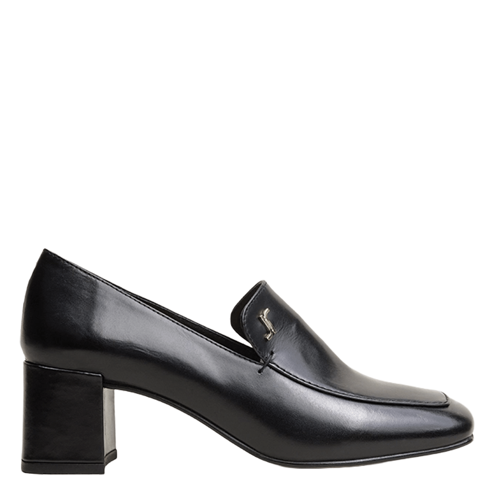Mocassins à talon mi-haut en cuir villette JONAK Noir