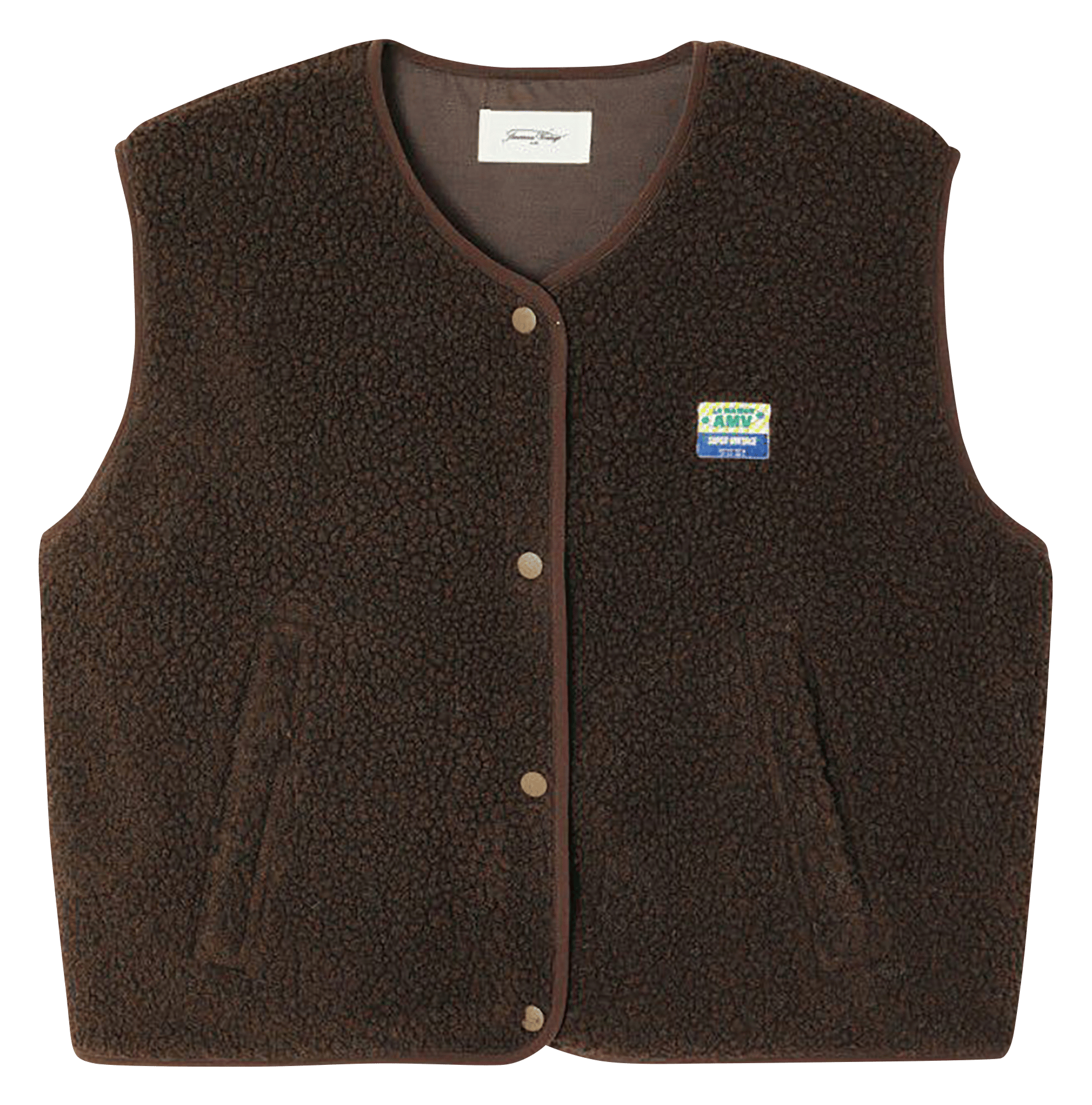 Gilet col rond molletonné sans manches hoktown AMERICAN VINTAGE Marron