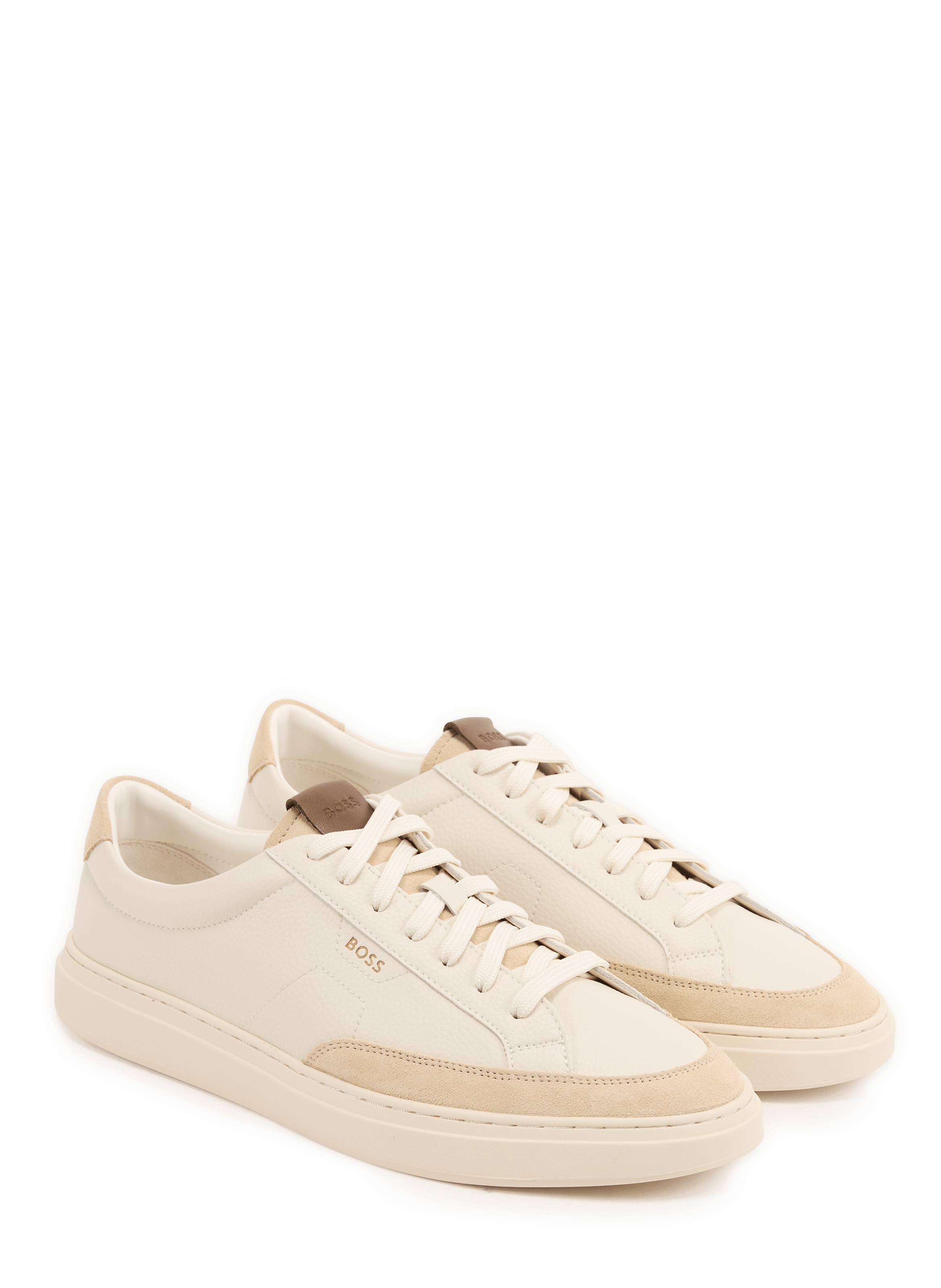 Baskets basses Kieran Tenn en cuir BOSS Blanc