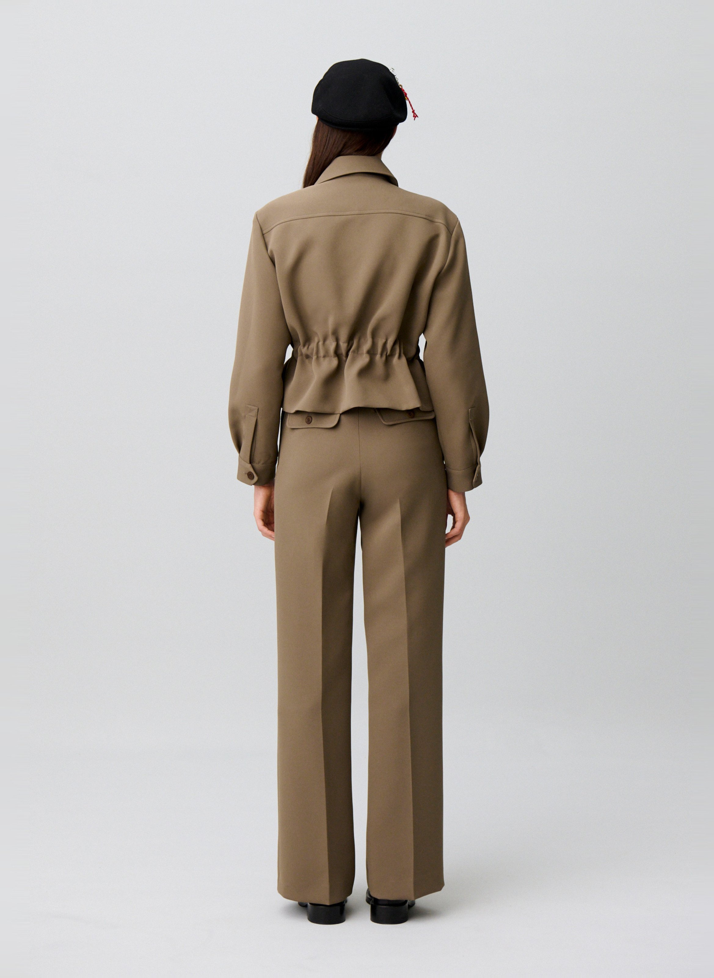 Blouson cintré manches longues uni CLAUDIE PIERLOT Kaki