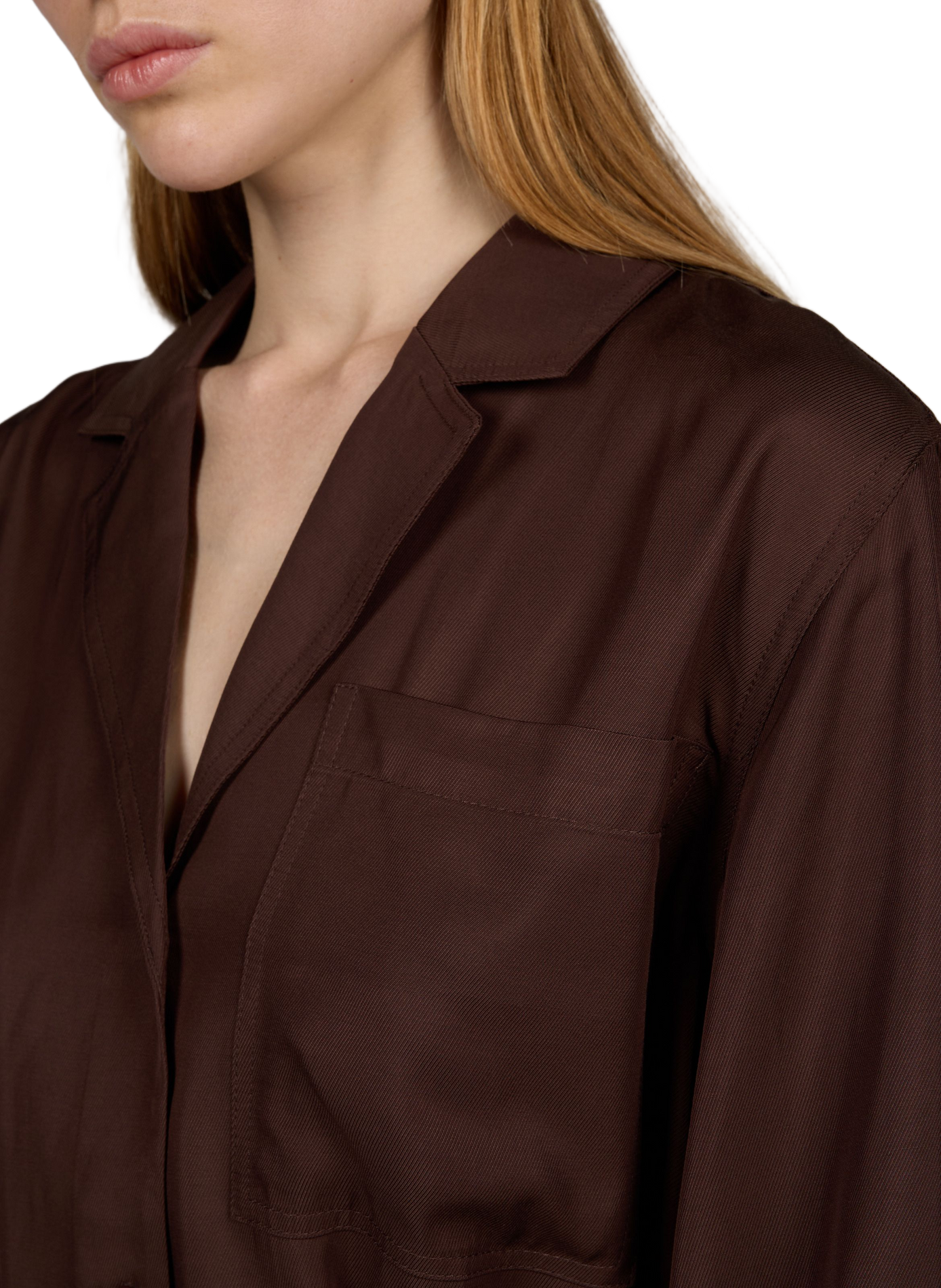 Gerade geschnittene Tonia-Hemdbluse mit Reverskragen ROUGE EDIT Braun