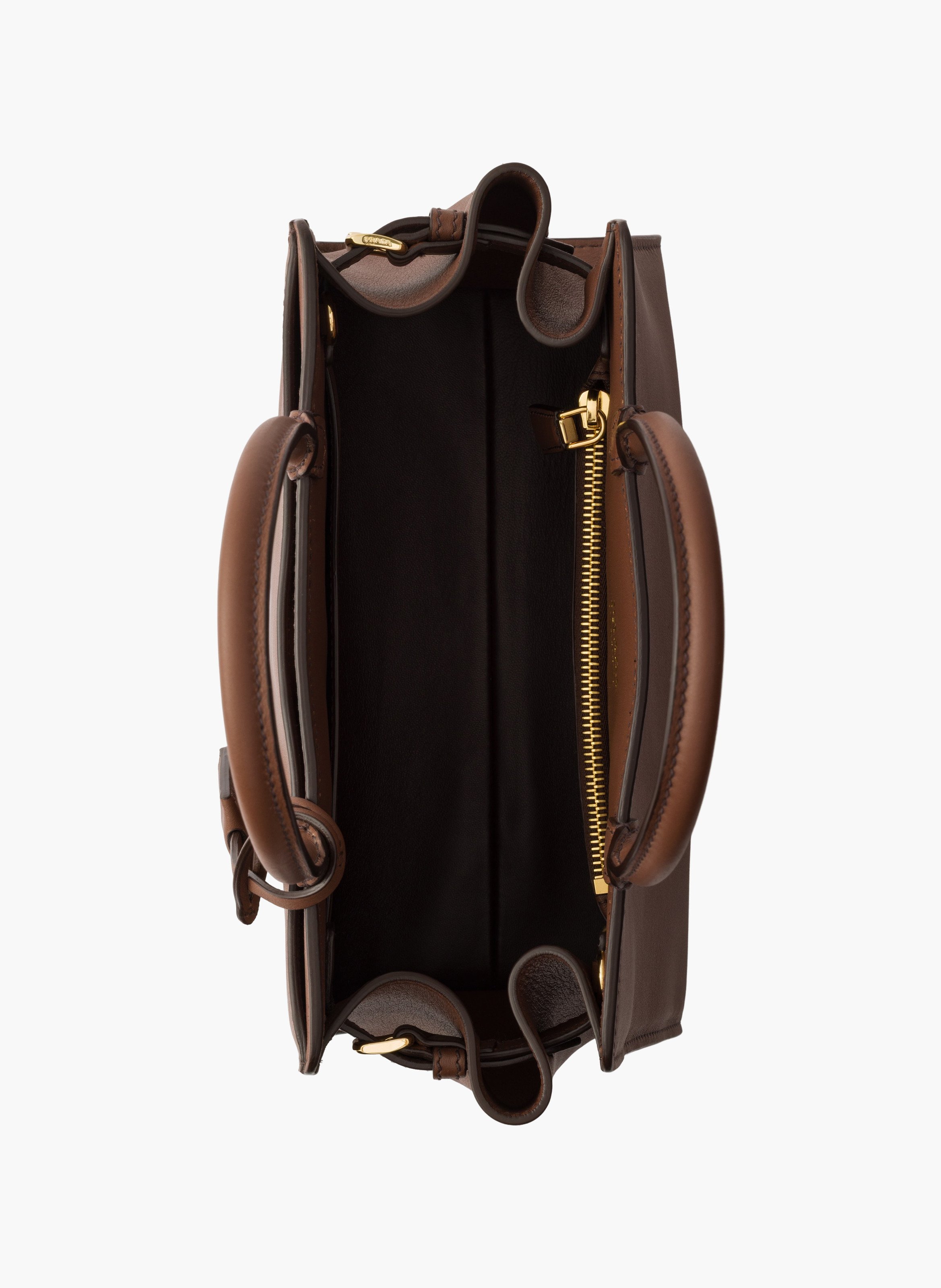 Sac à main prada prelude en cuir de taille moyenne PRADA Marron