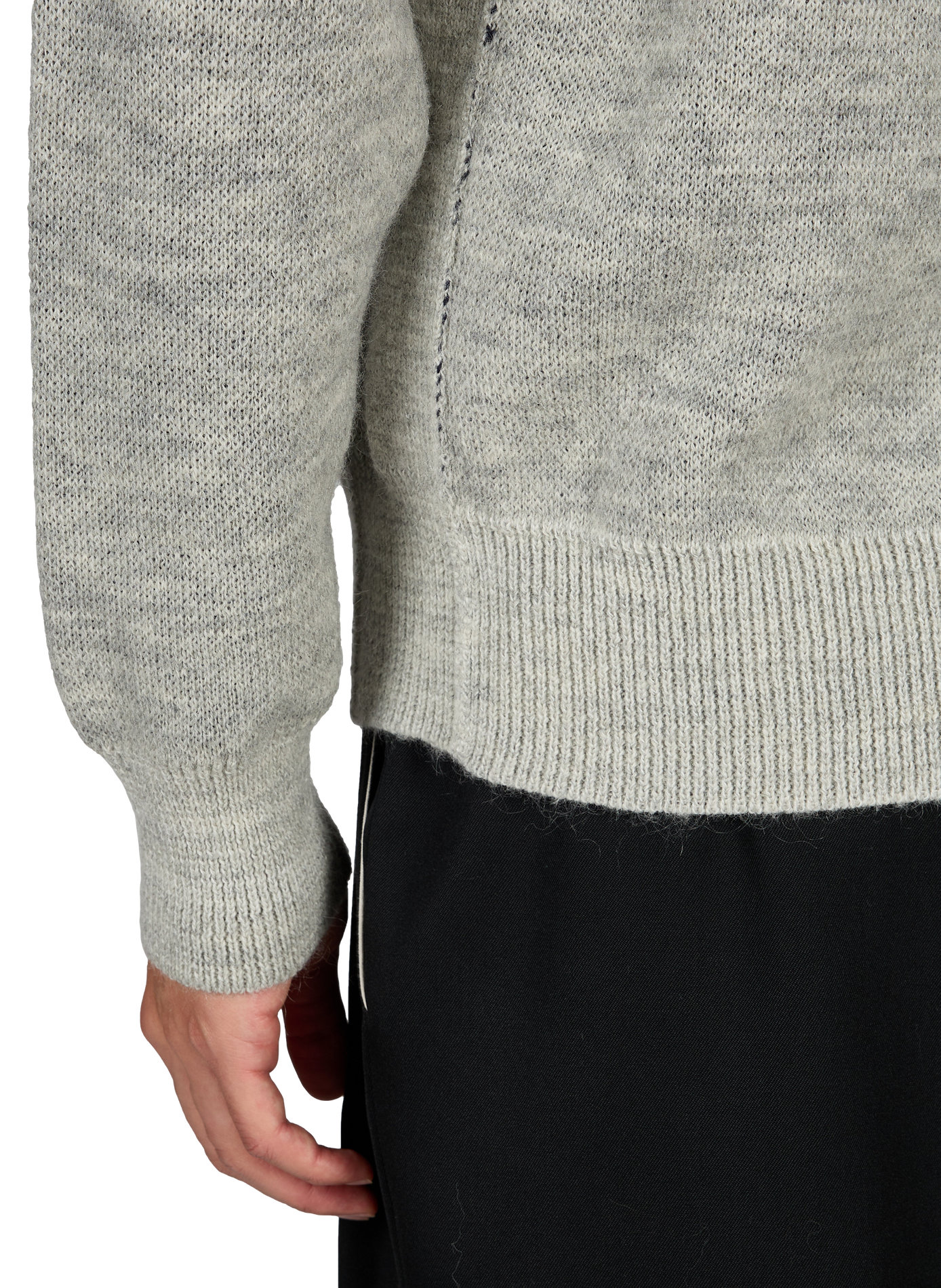 Straight fit round neck wool blend sweater COMME DES GARCONS HOMME Grey