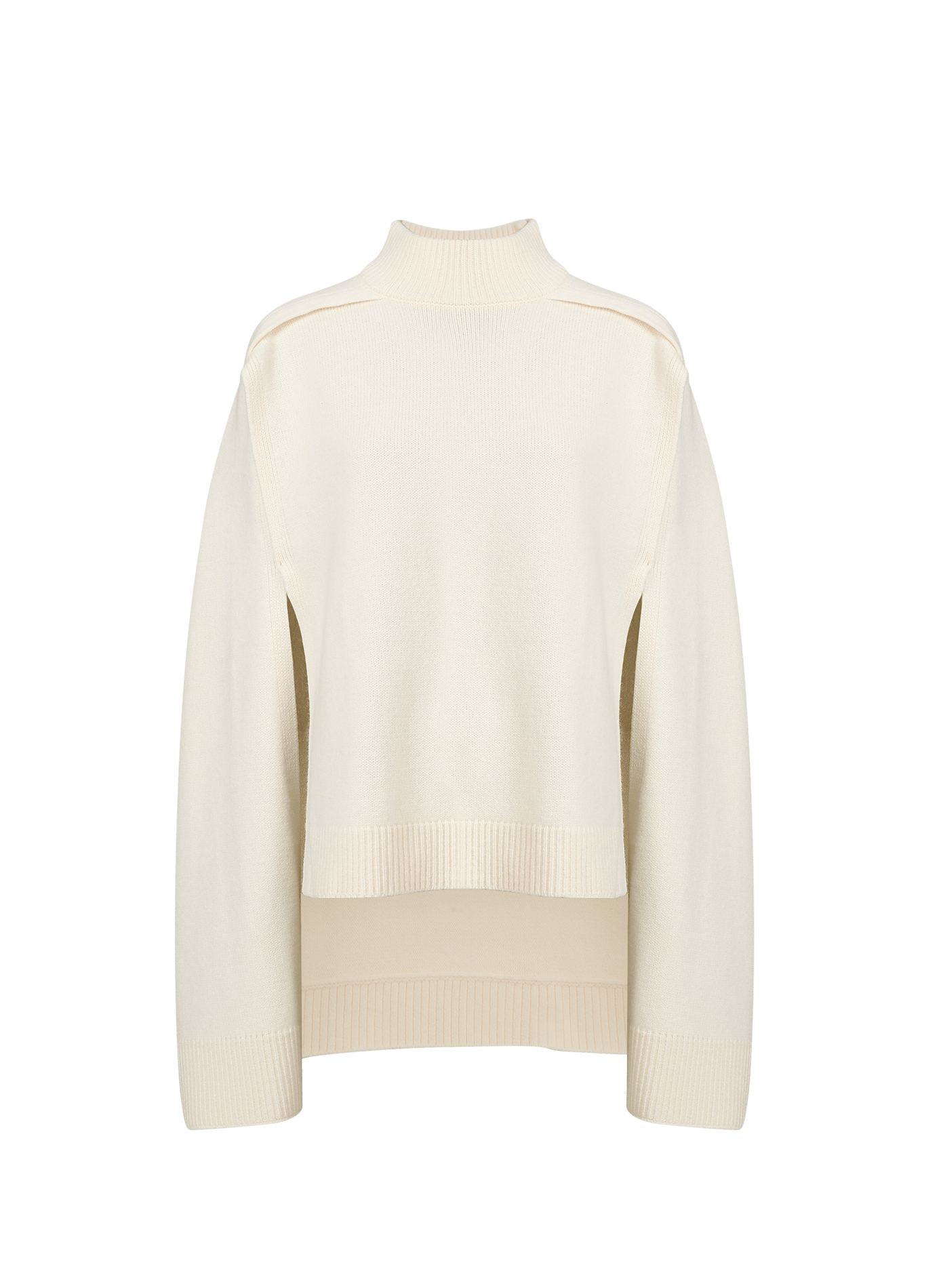 Oversized asymmetrical wool sweater SOURCE UNKNOWN Beige