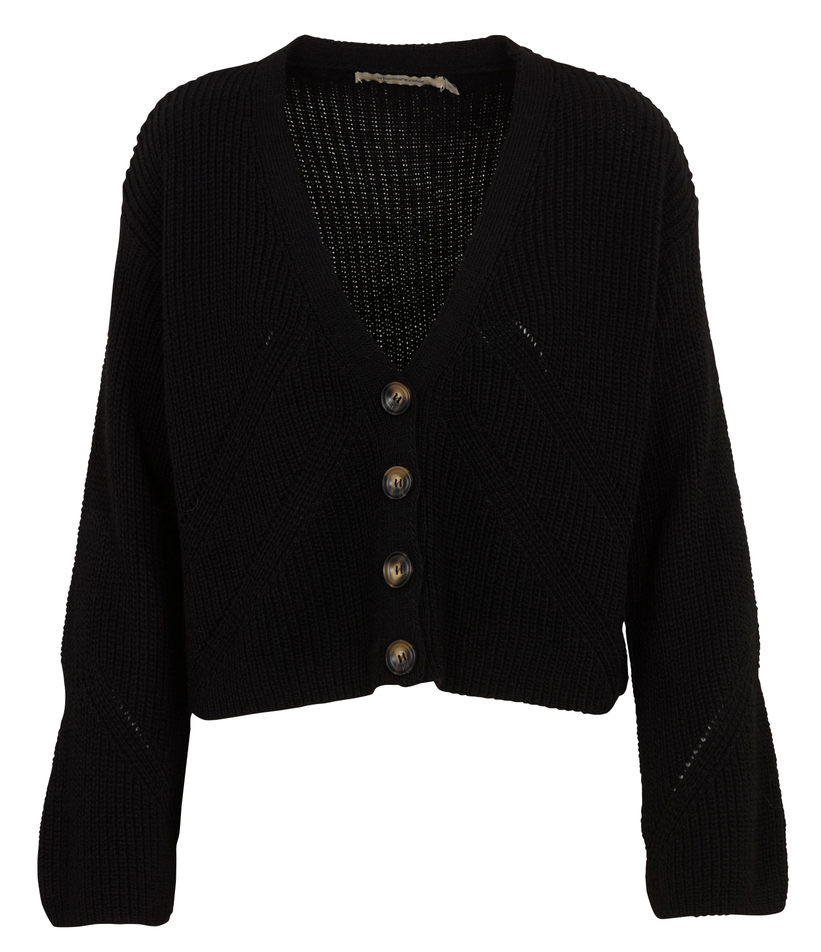 Ruimvallend vest met V-hals LA FEE MARABOUTEE Zwart