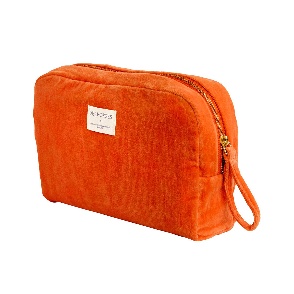 Trousse en velours, romy DESFORGES Orange