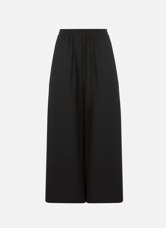 Cropped wide-leg wool trousers Black by LOEWE LOEWE Cropped wide-leg wool trousers Black