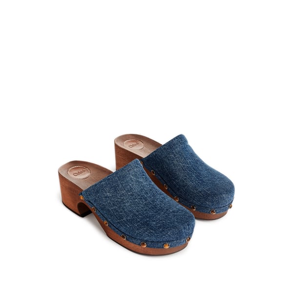 Sabots Aurna en jean et bois