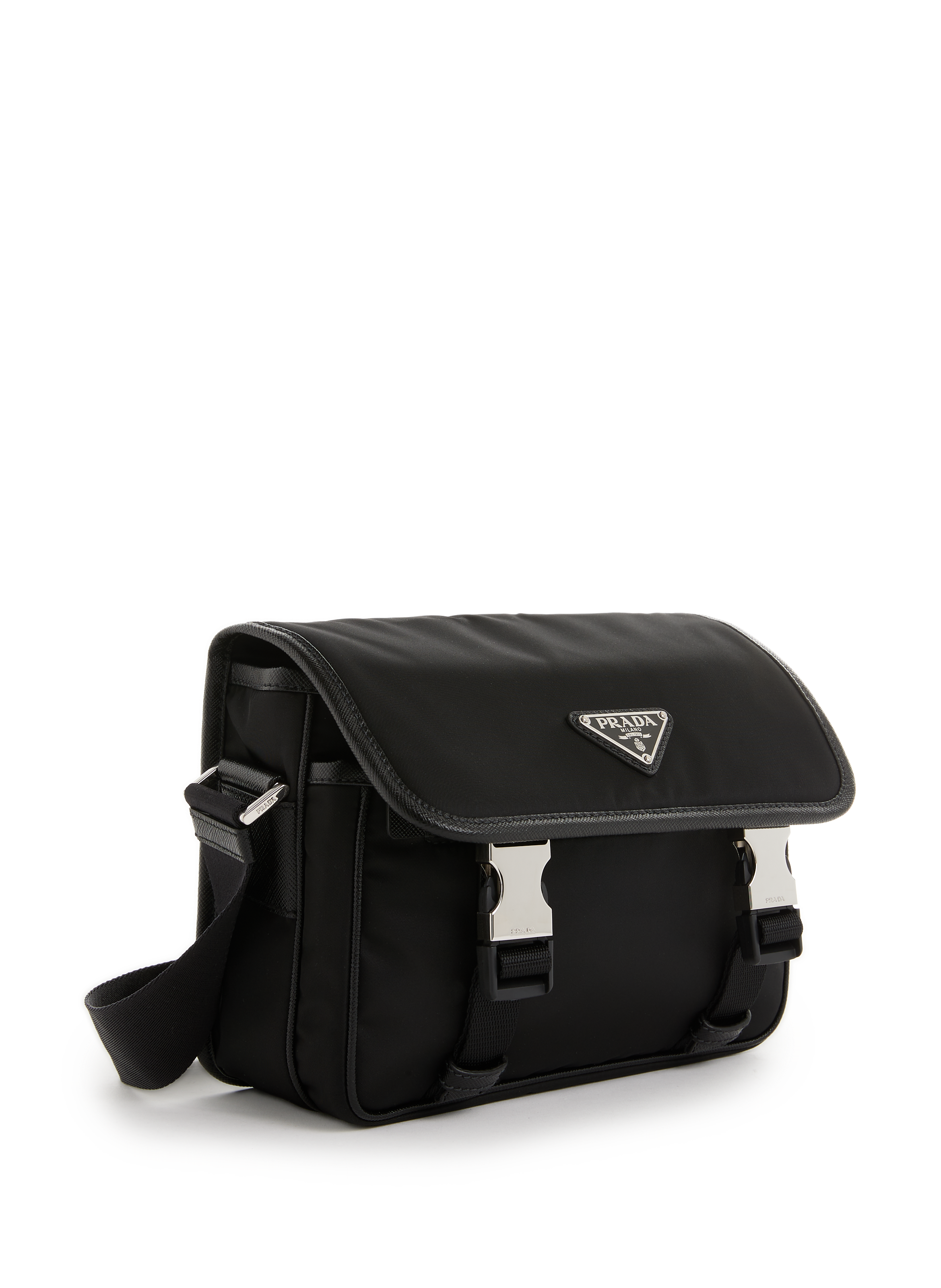 Re-Nylon and Saffiano leather shoulder bag PRADA Black