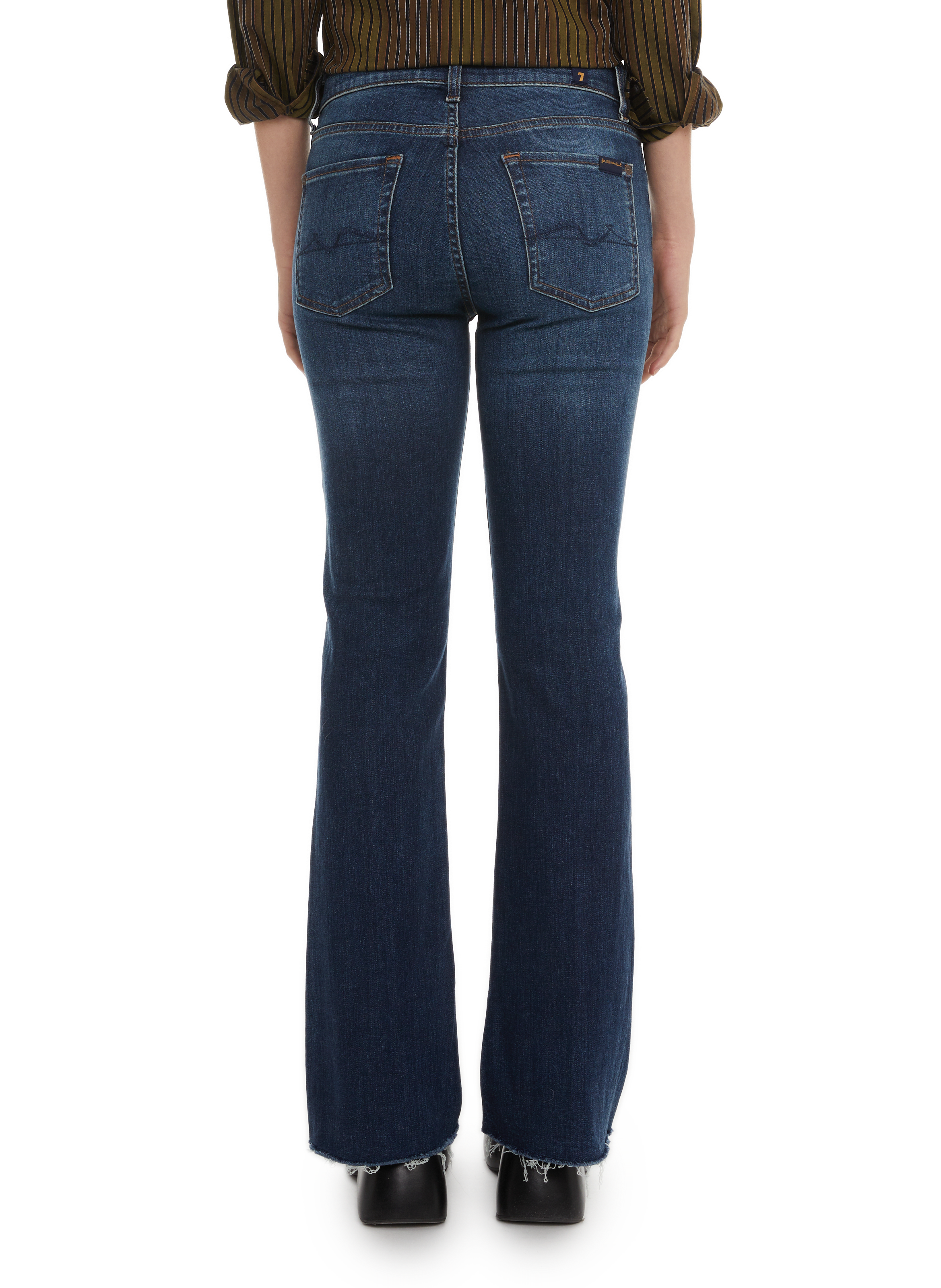 Jean bootcut en coton  7 FOR ALL MANKIND Bleu
