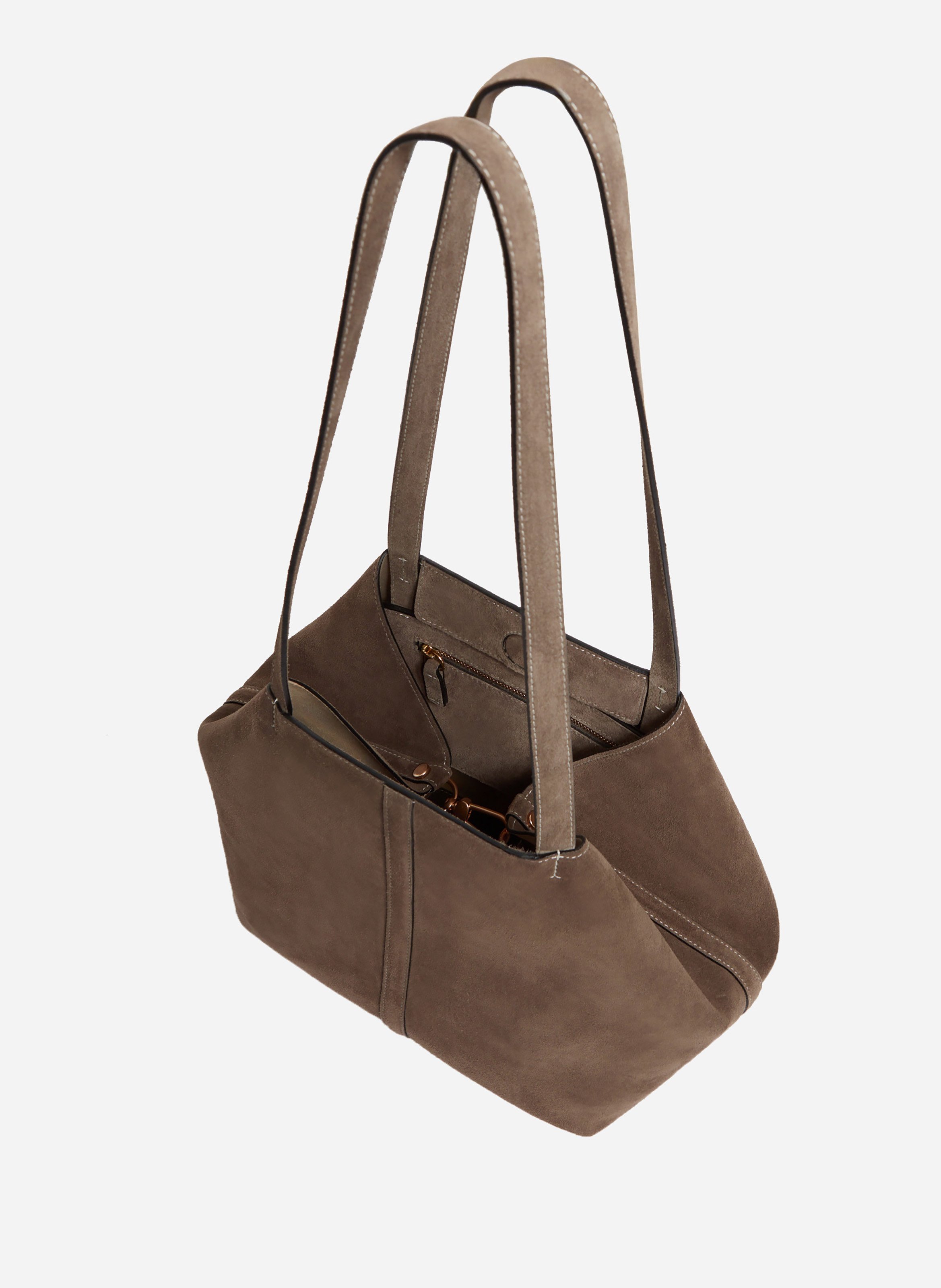 Petit cabas daily en cuir velours VANESSA BRUNO Beige