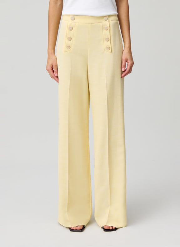 Pantalon droit boutonné Jaune by CLAUDIE PIERLOT CLAUDIE PIERLOT Pantalon droit boutonné Jaune