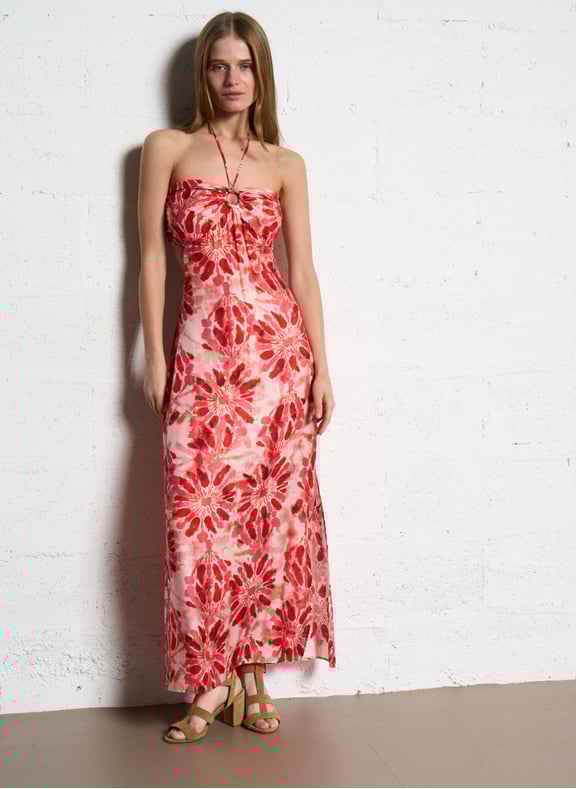 Robe longue imprimée Rouge by IKKS IKKS Robe longue imprimée Rouge