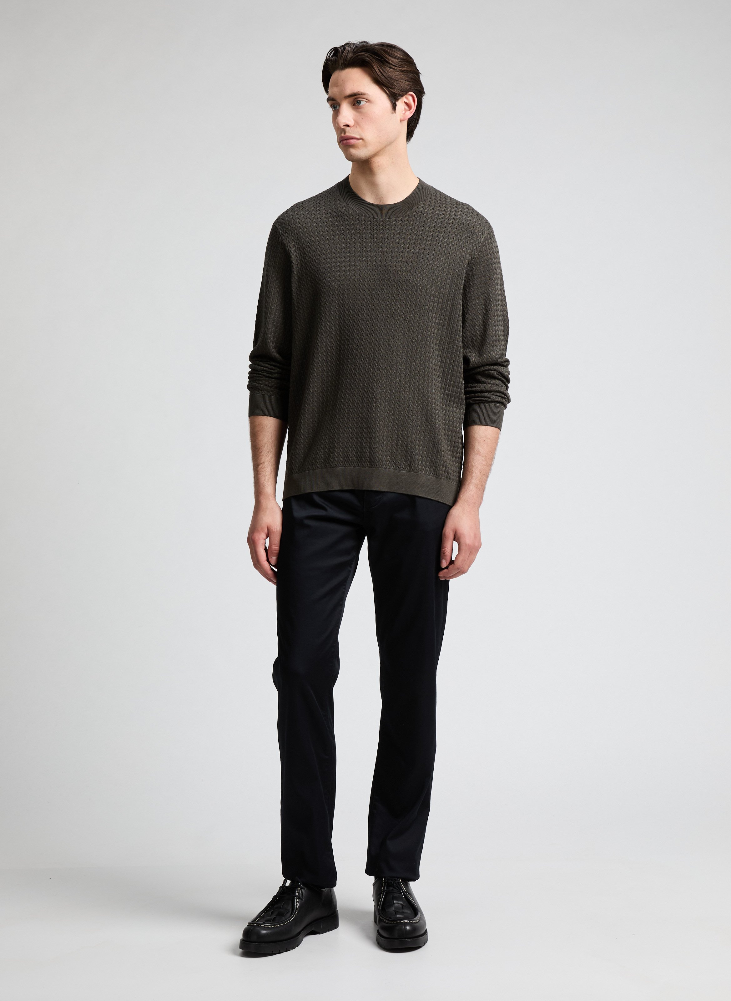 Knit sweater with pattern Green