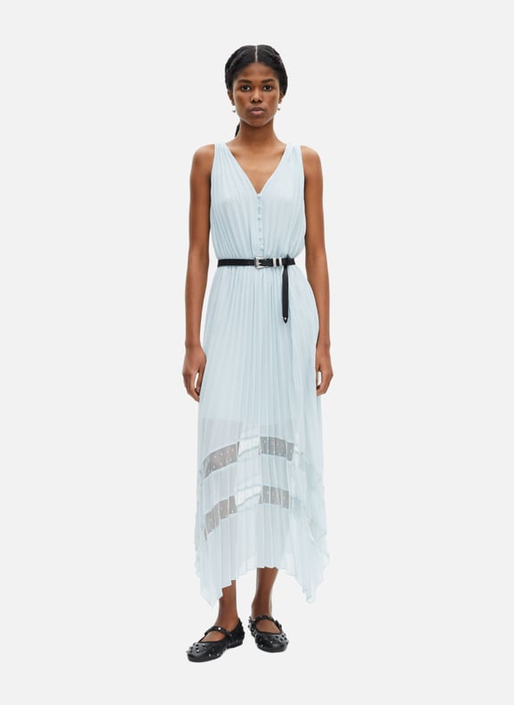 Robe longue plissée taille élastique Bleu by THE KOOPLES THE KOOPLES Robe longue plissée taille élastique Bleu