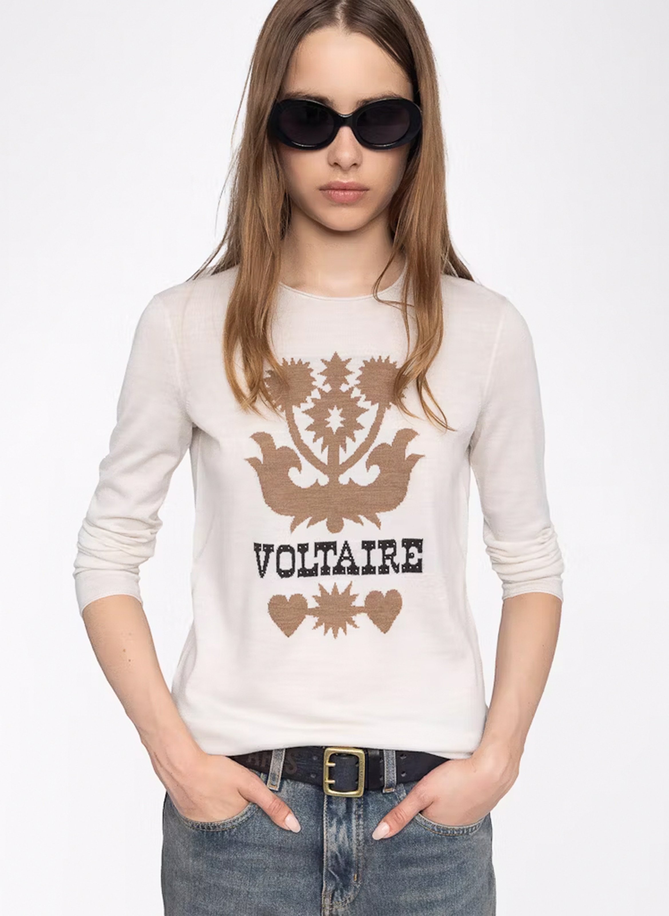 Pull droit en laine teissa ZADIG&VOLTAIRE Blanc