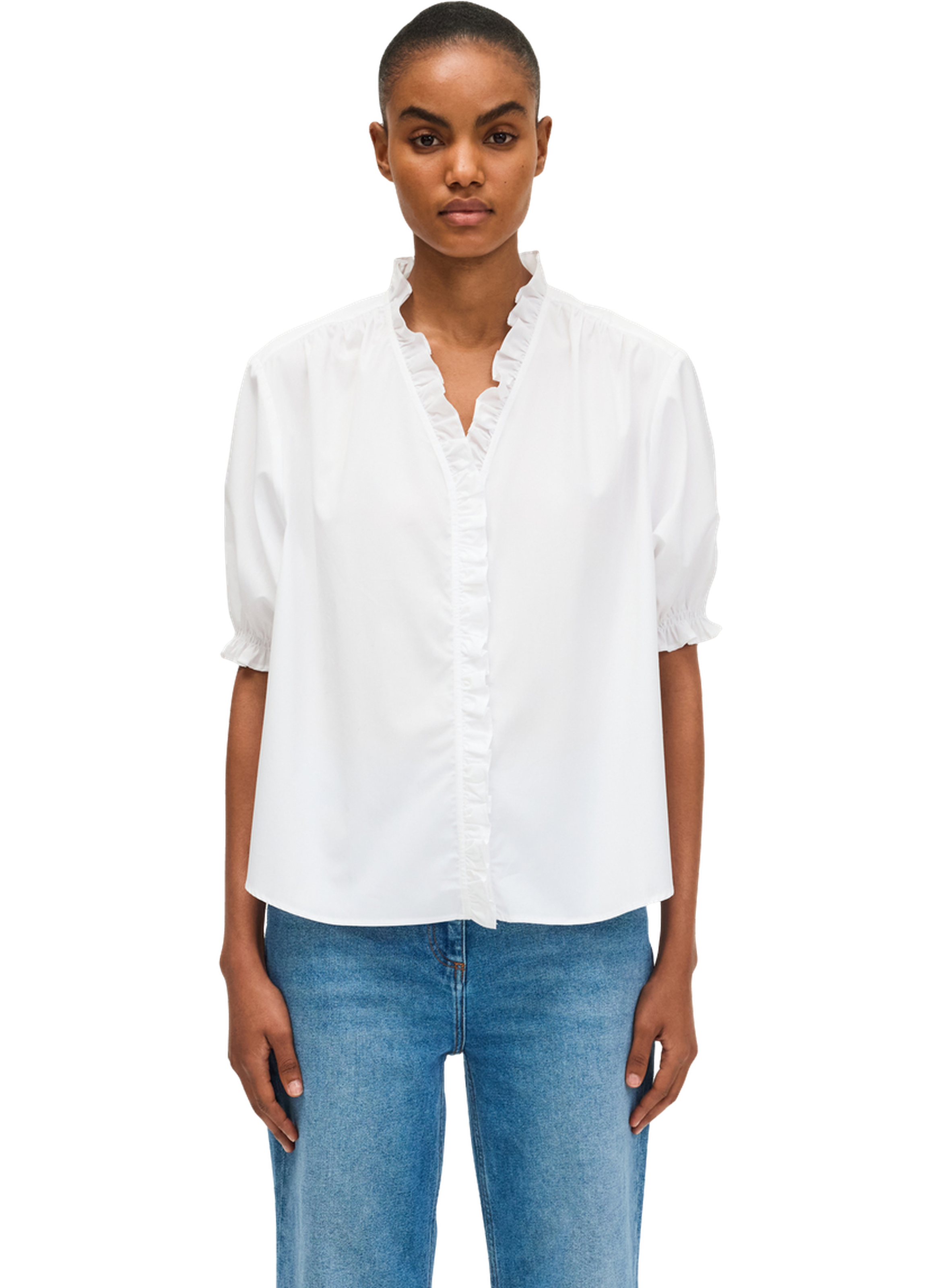 Chemise en popeline à manches courtes - arya PABLO Blanc