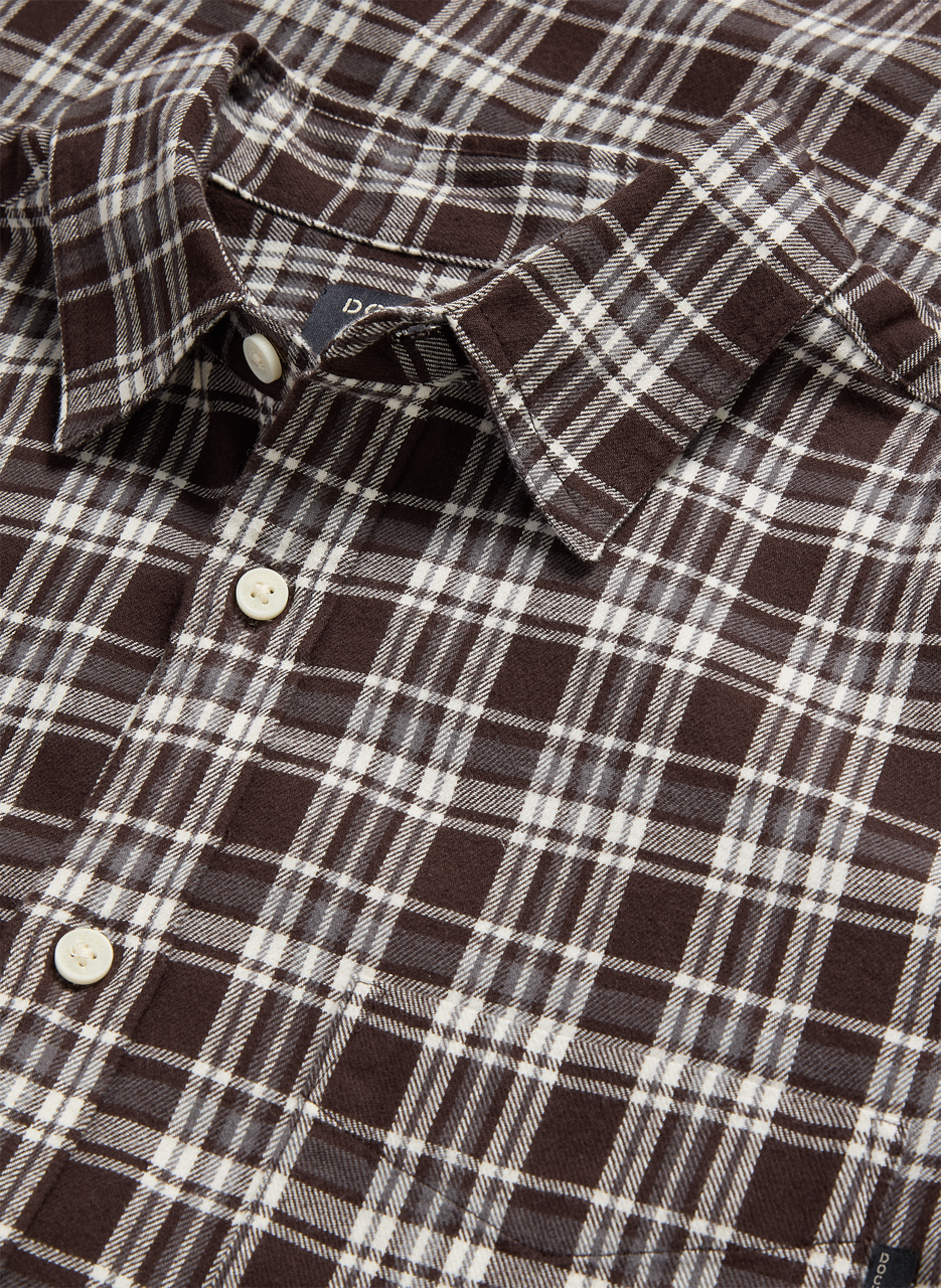 Slim-fit linen and cotton shirt DOCKERS Brown